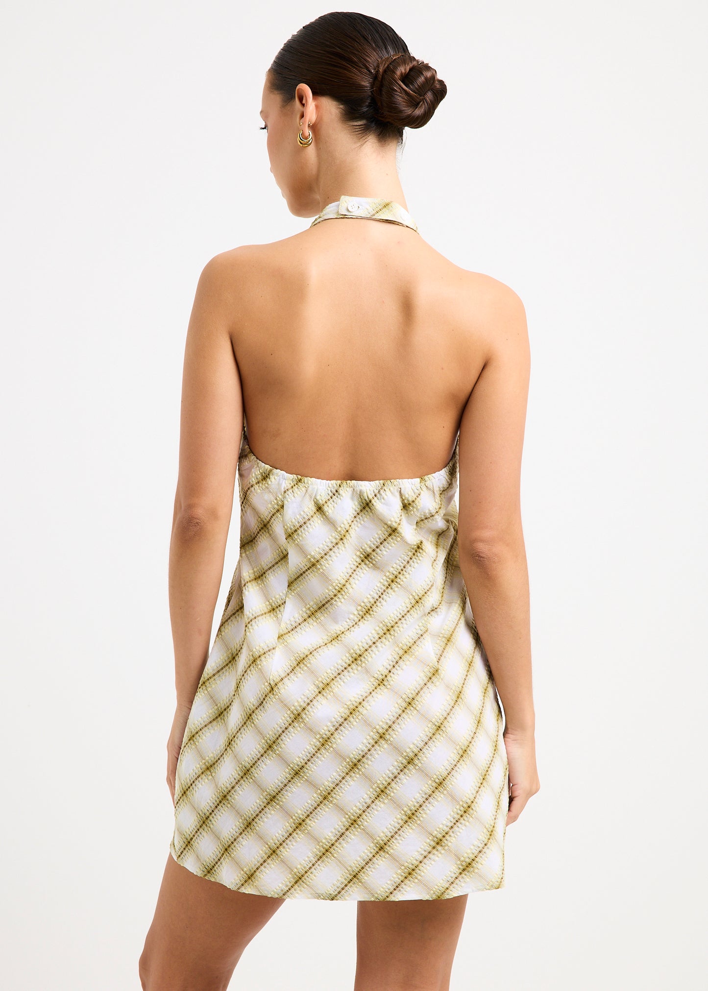 Abby Assymetric Check Mini Dress