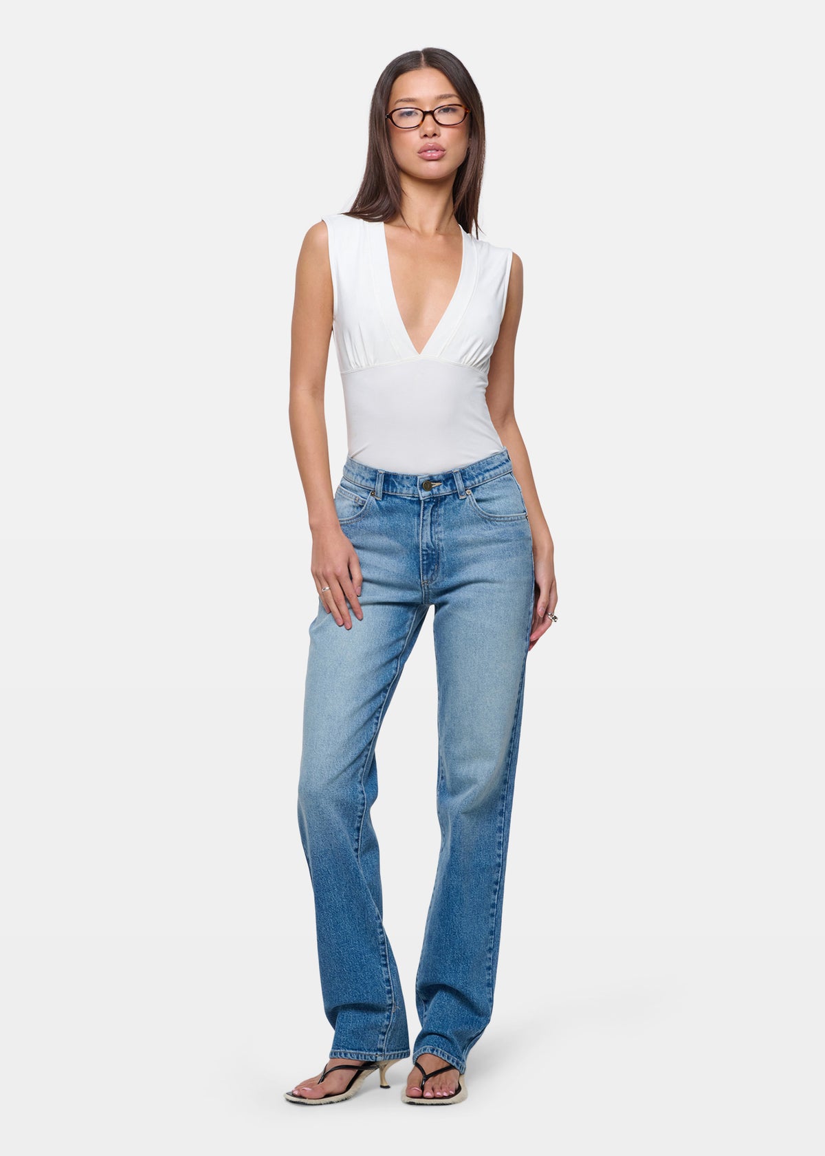95 Mid Straight Denim Jeans