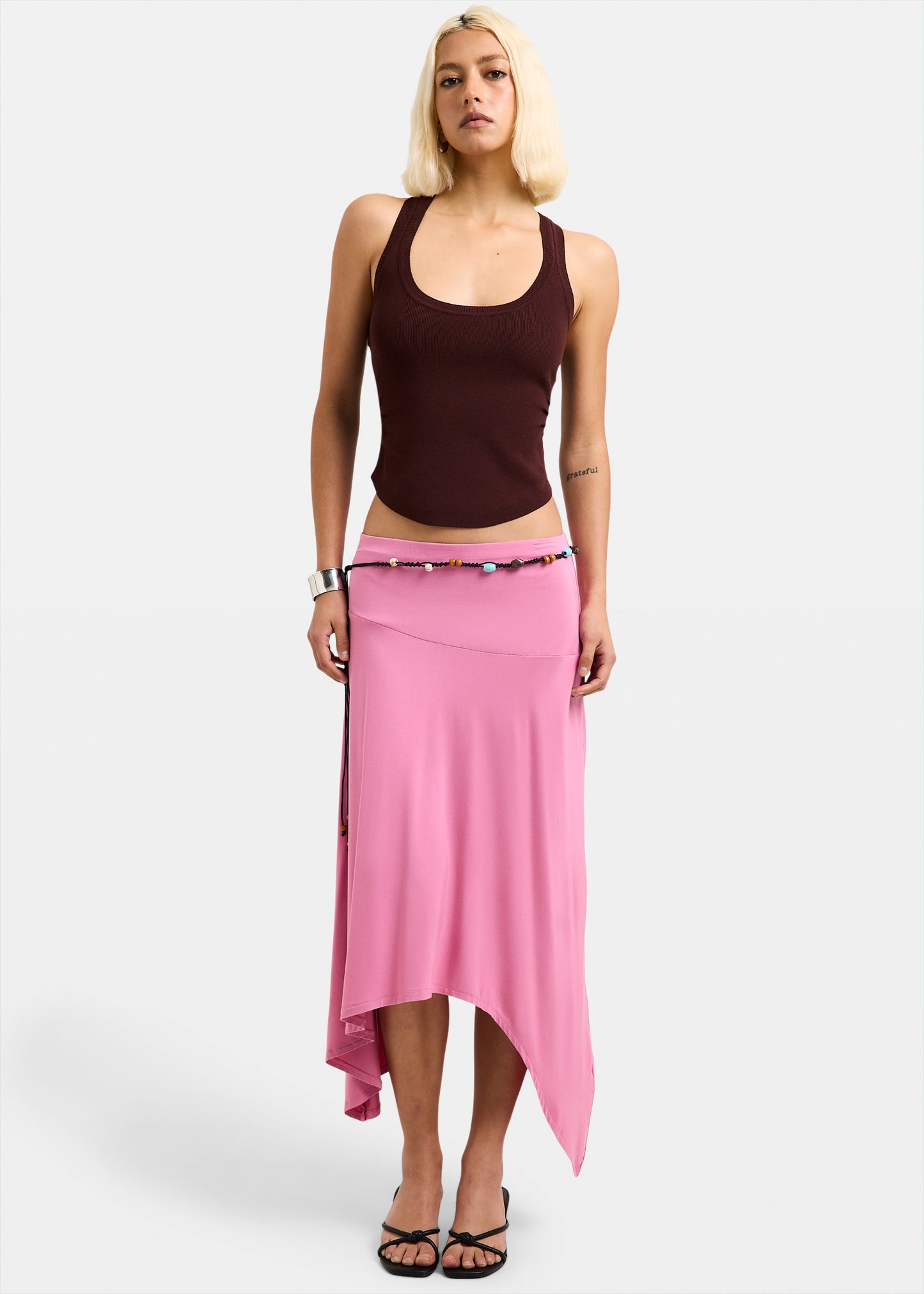 Sage Handkerchief Maxi Skirt