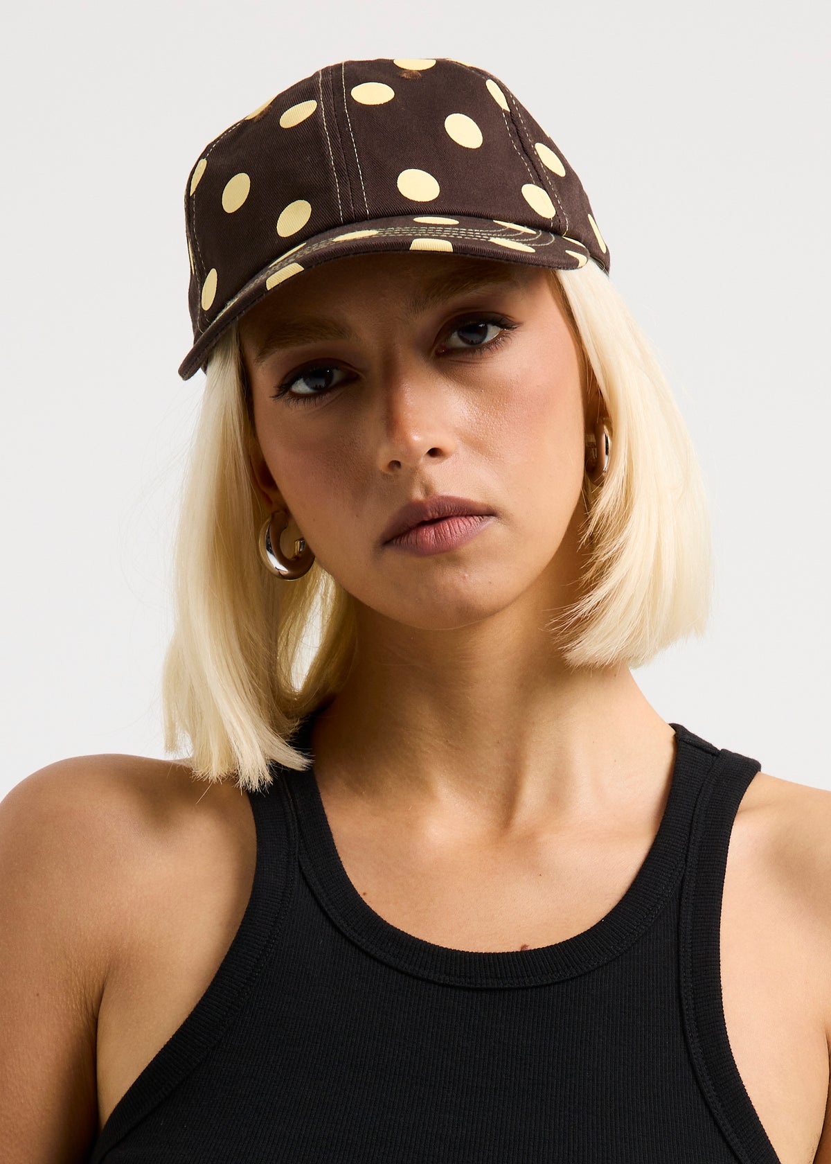 Letti Polka Dot Cap BROWN/YELLOW