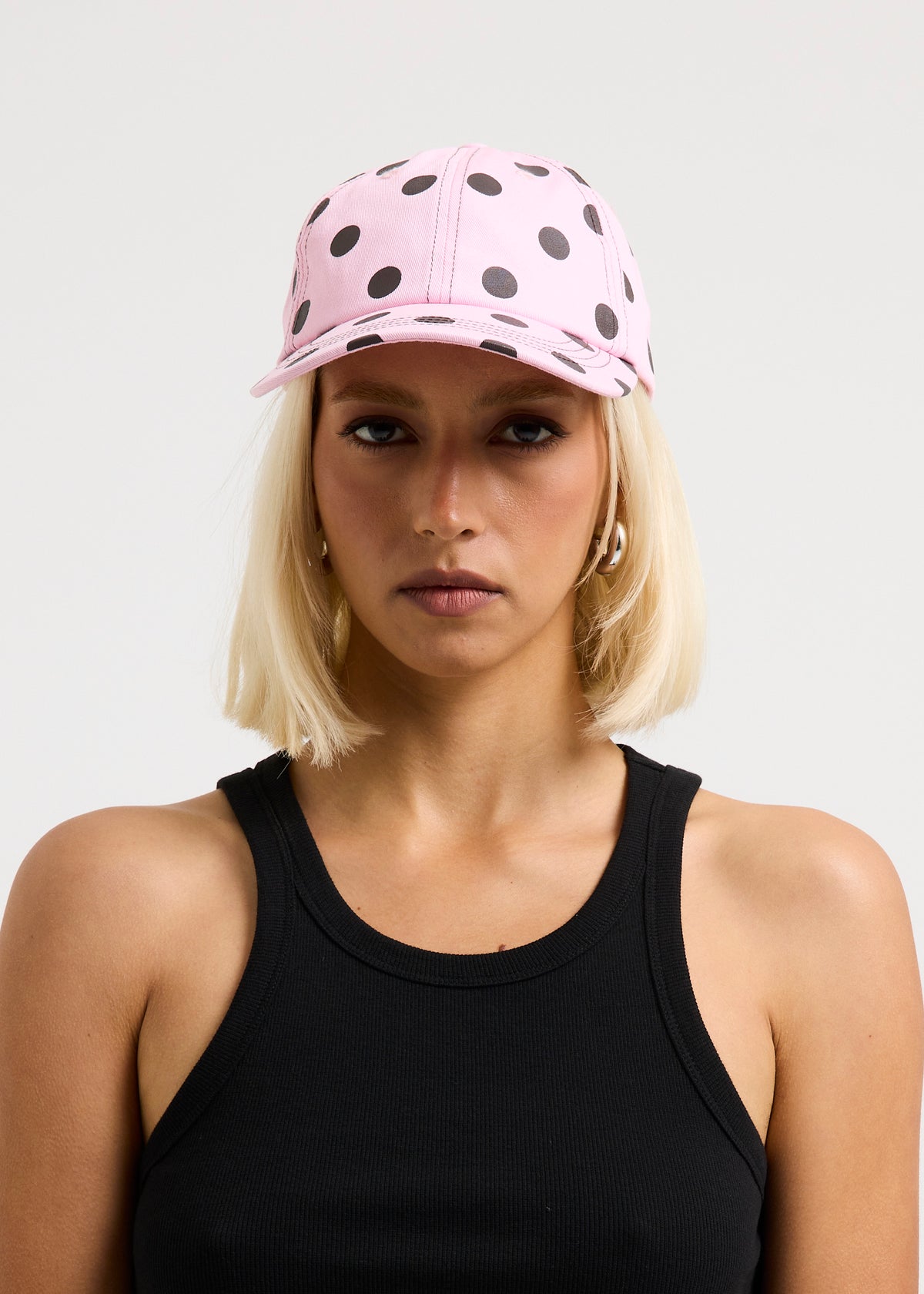 Letti Polka Dot Cap PINK/CHOC