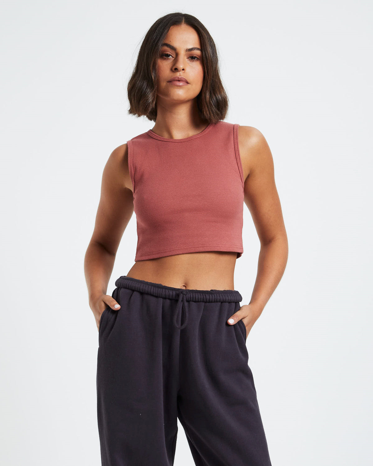 Sports Rib Tank Top RED
