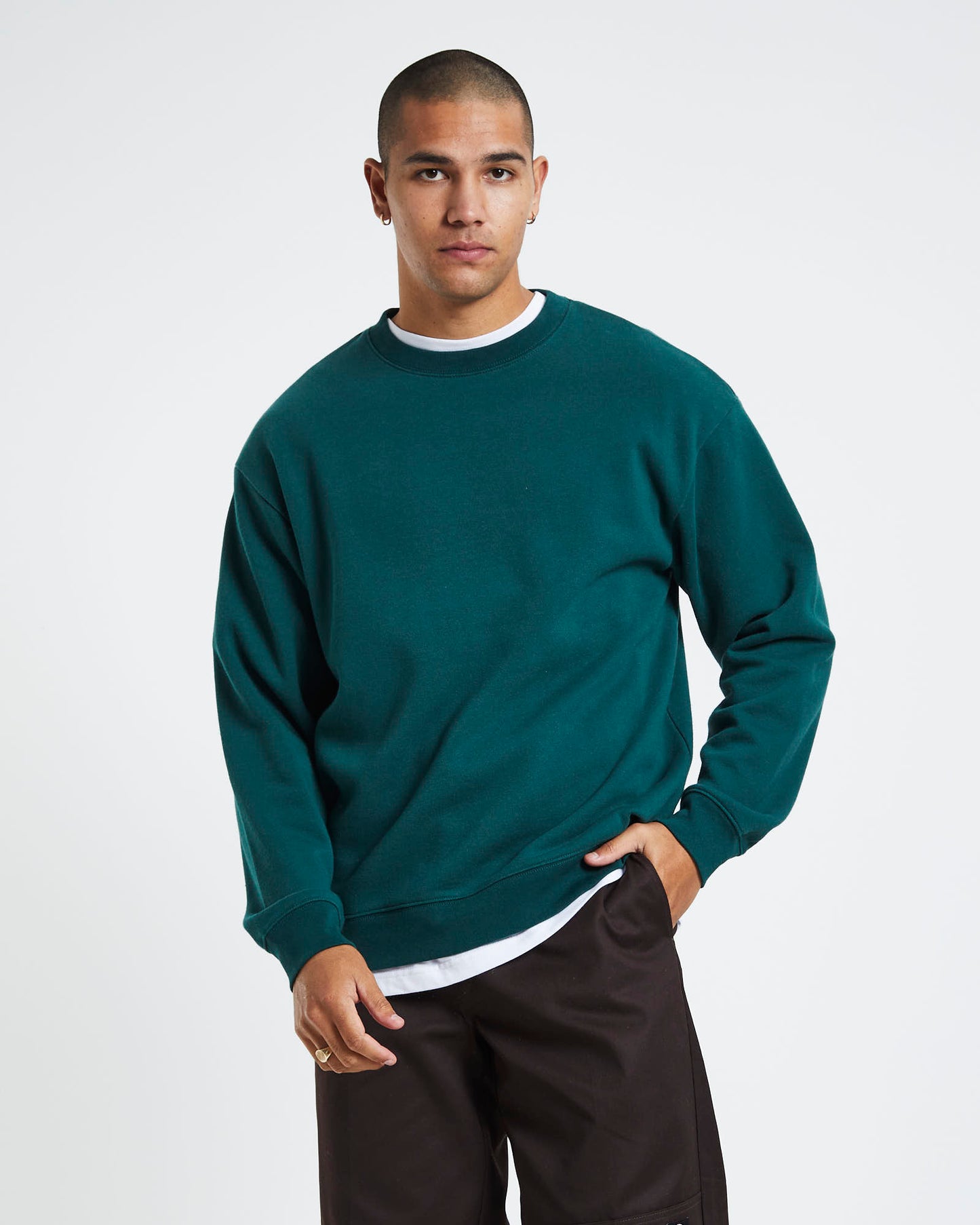 Crew Jumper Bottle Green