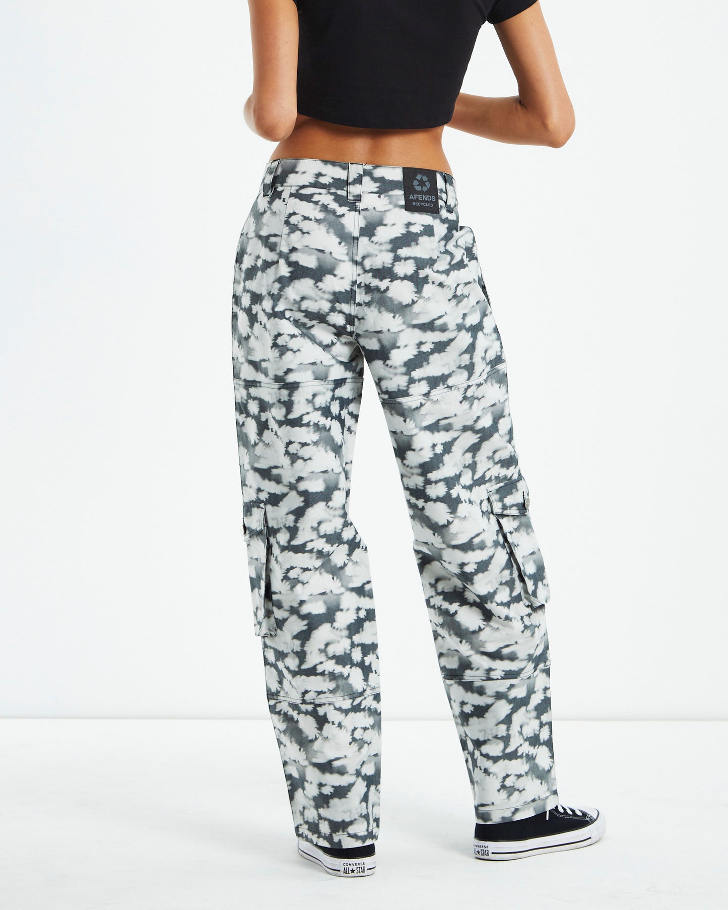 Recycled Cargo Pants Black Floral