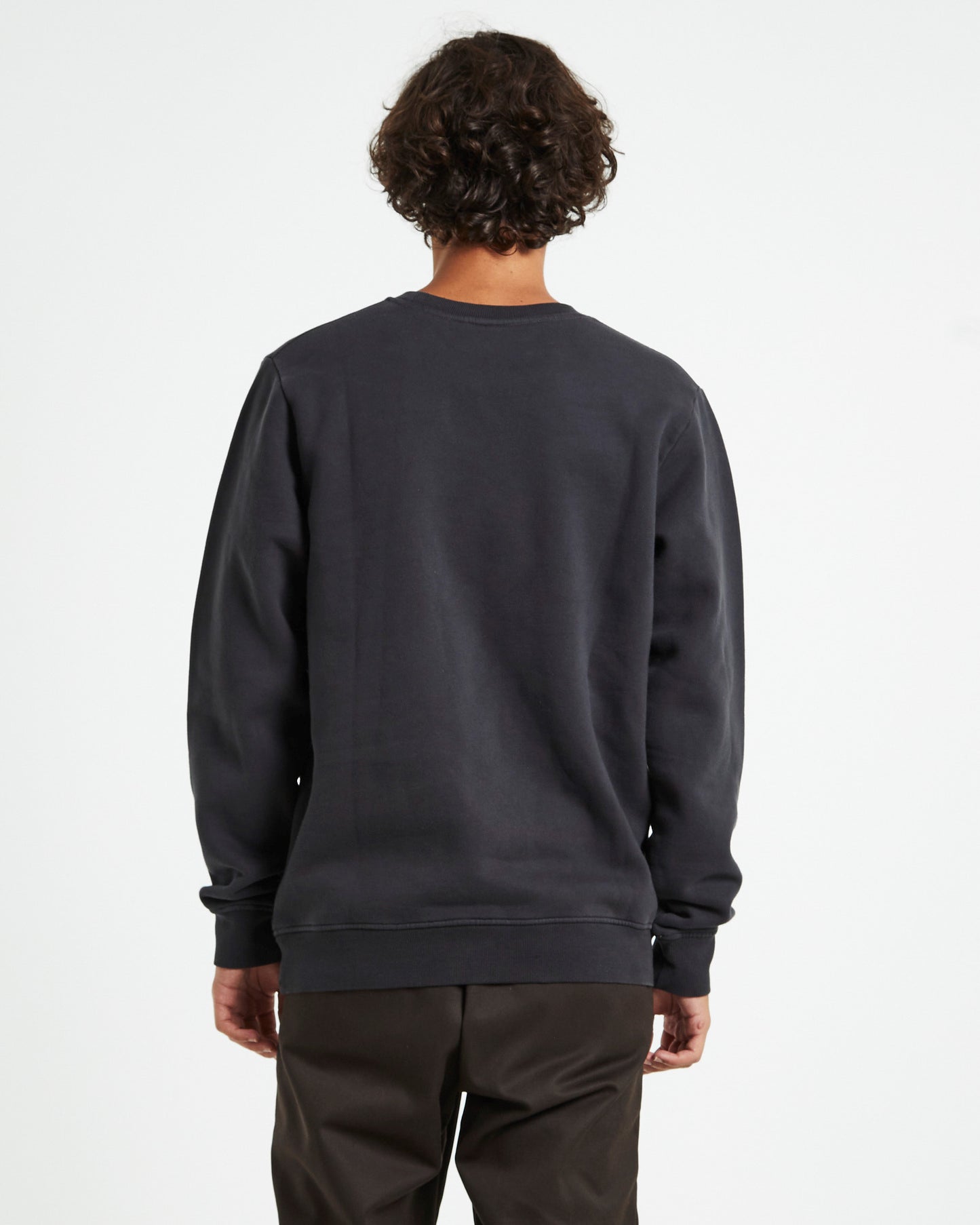 Classic Label Washed Crewneck Jumper Black