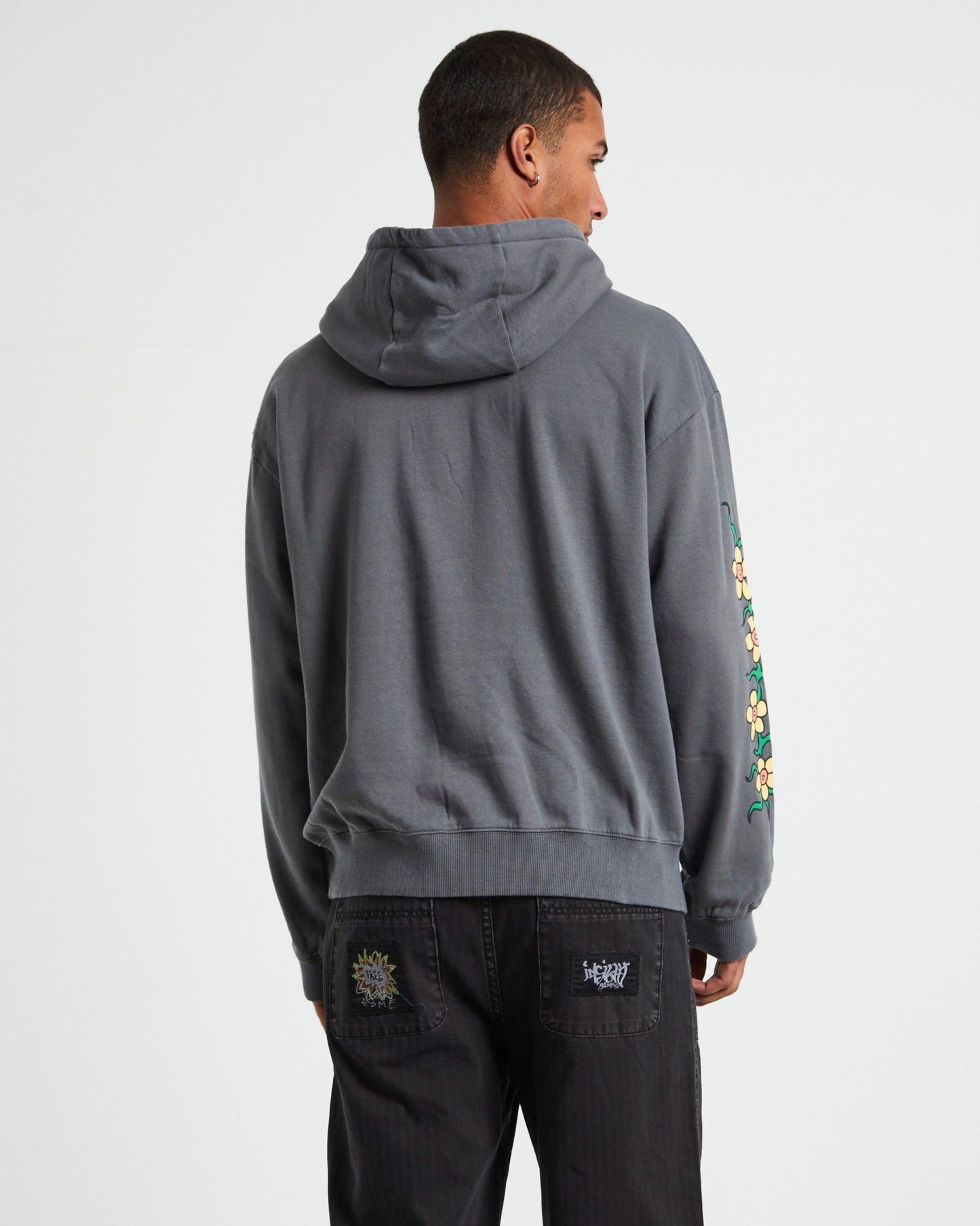 Flowerbed Recycled Pull On Hoodie Steel Grey
