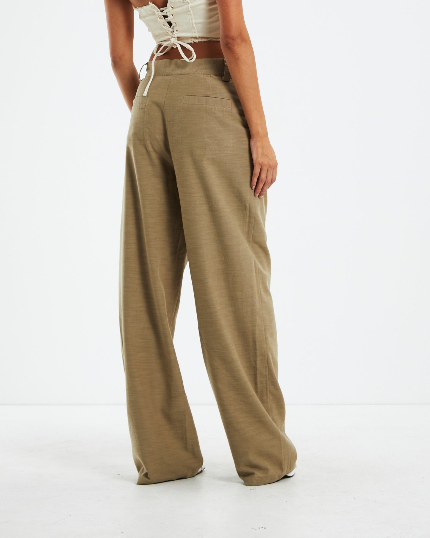 Donna Low Rise Chinos Khaki