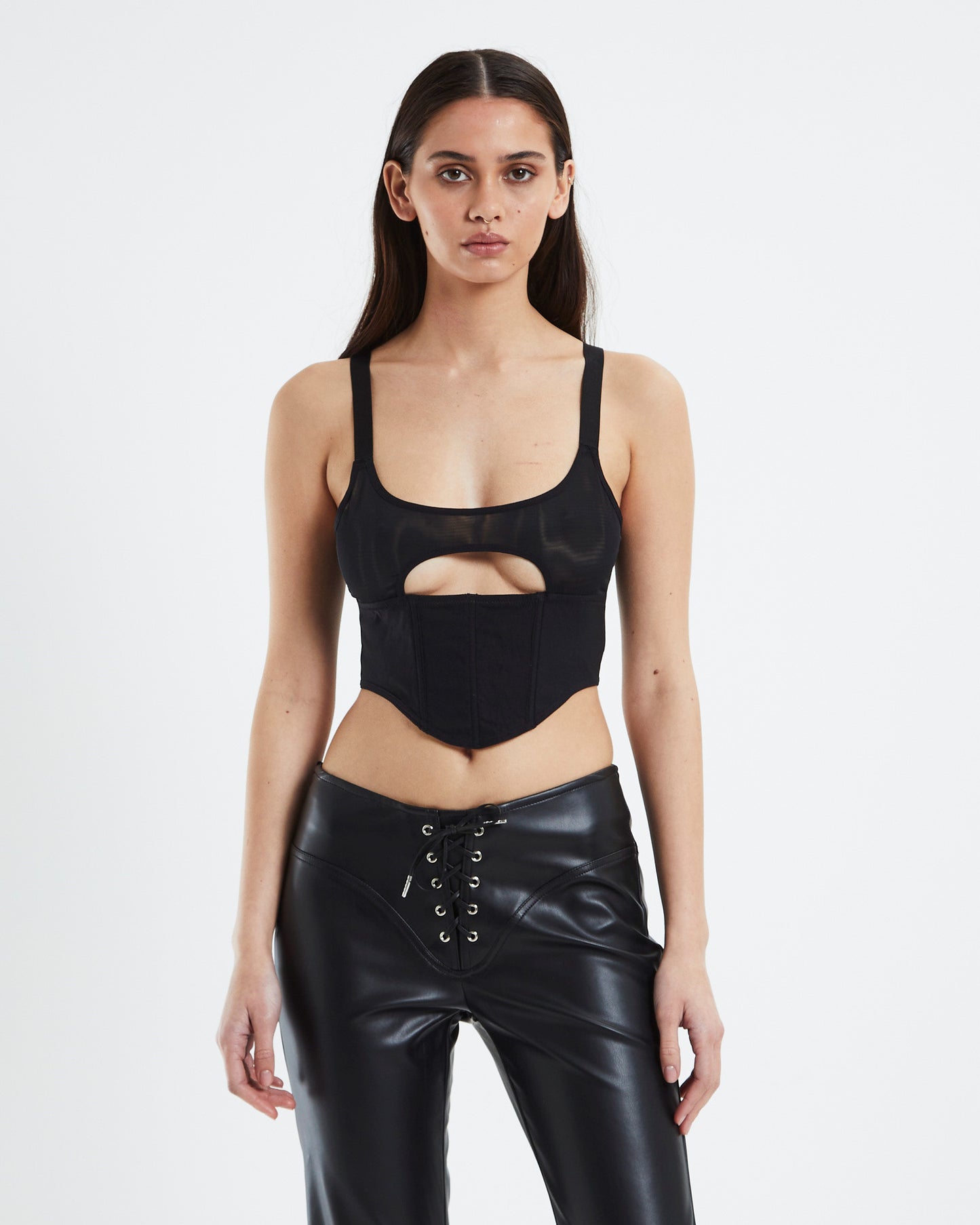 Valerie Cut Out Corset Black