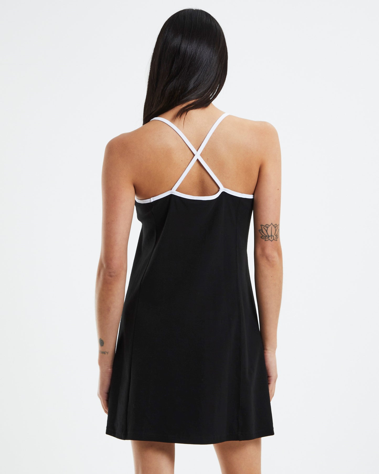 Basic Oval Logo Tennis Dress Black