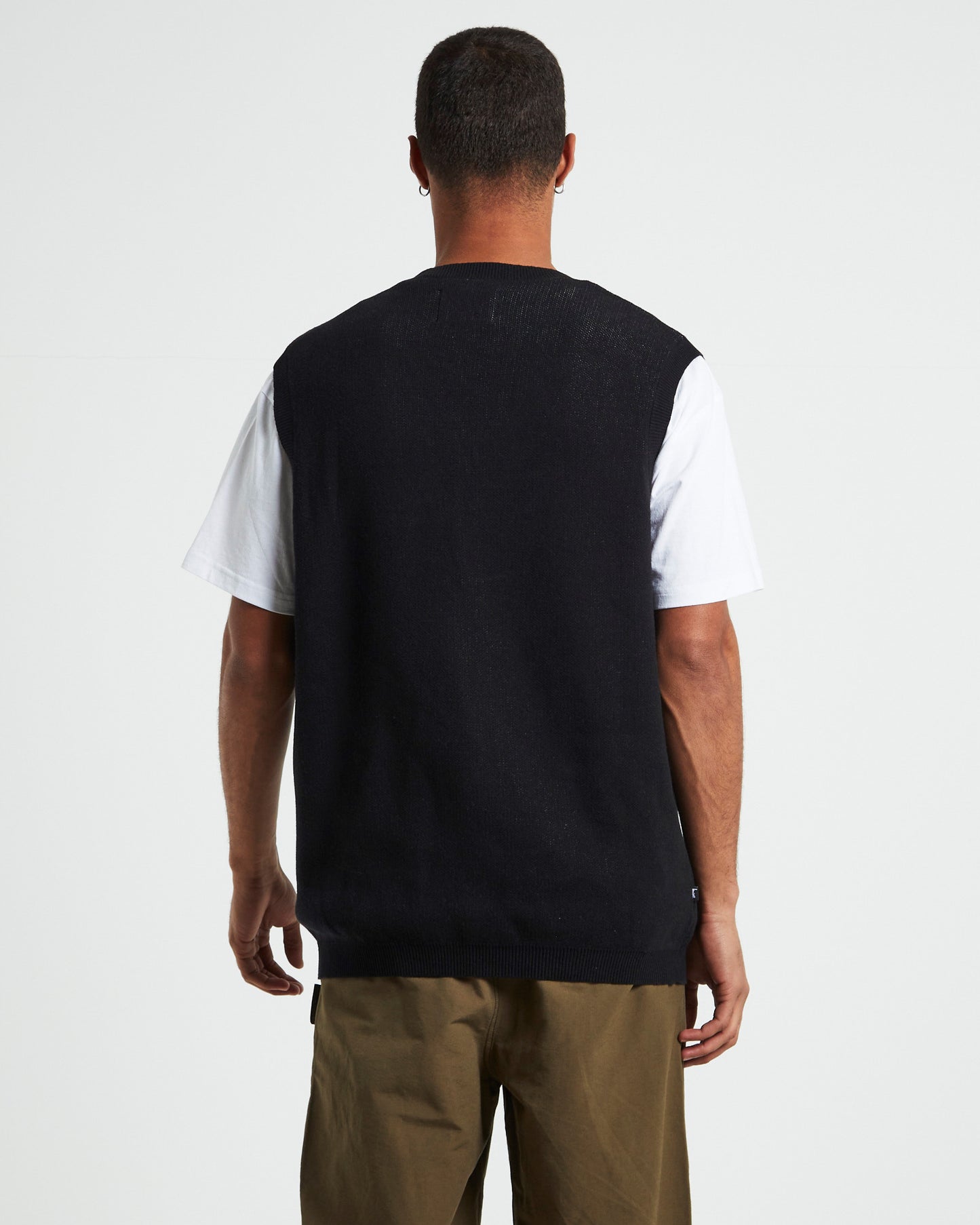 Smooth Stock Knit Vest Black