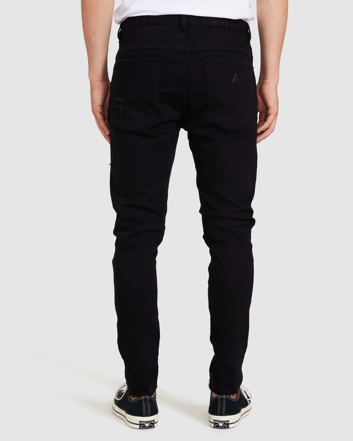 A Dropped Slim Turn Up Denim Jeans