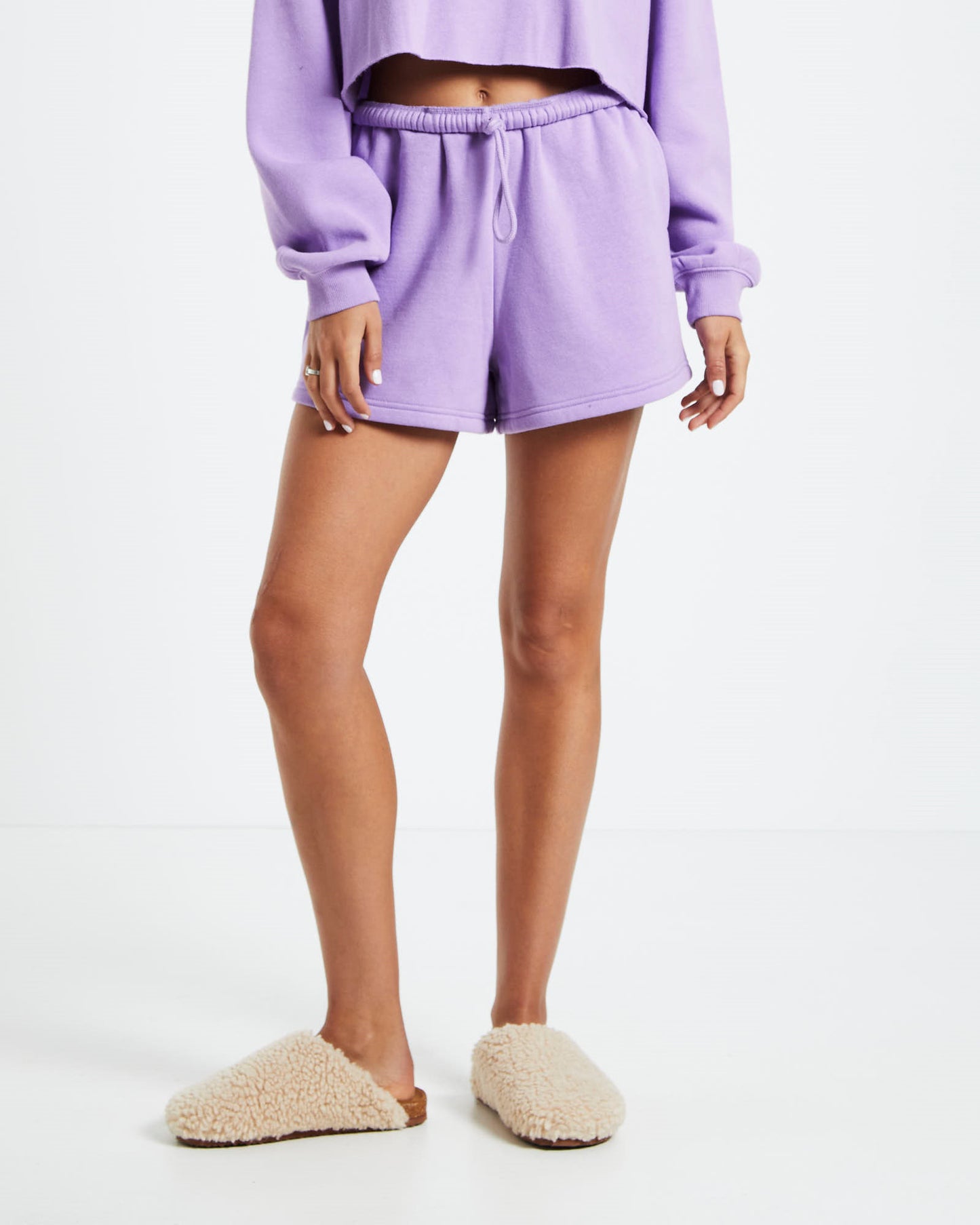 Fleece Gym Shorts Purple