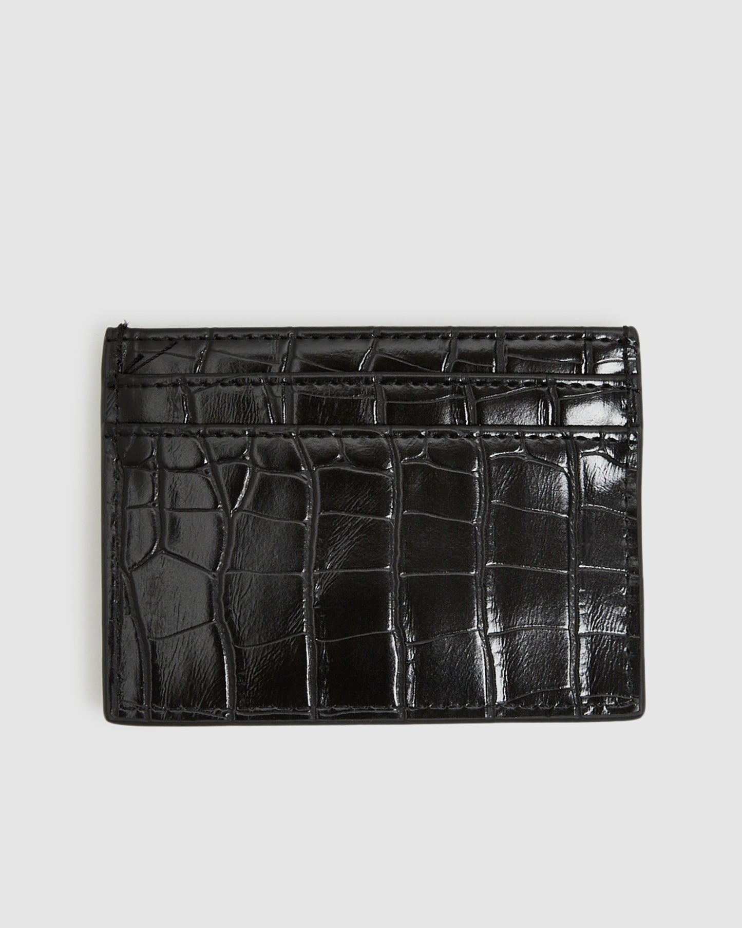 Izzy Card Holder Croc Black/Gold