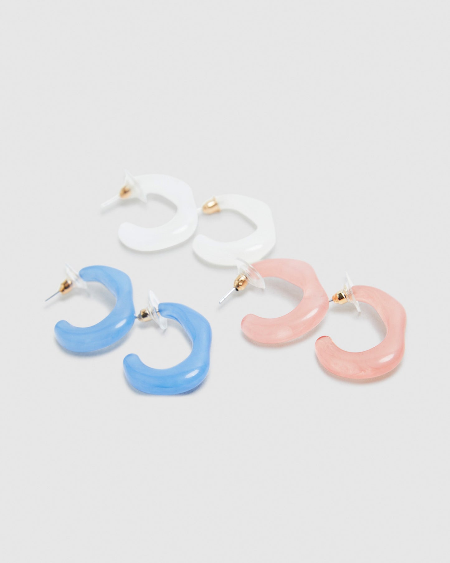 Candy Earrings White/Blue/Pink