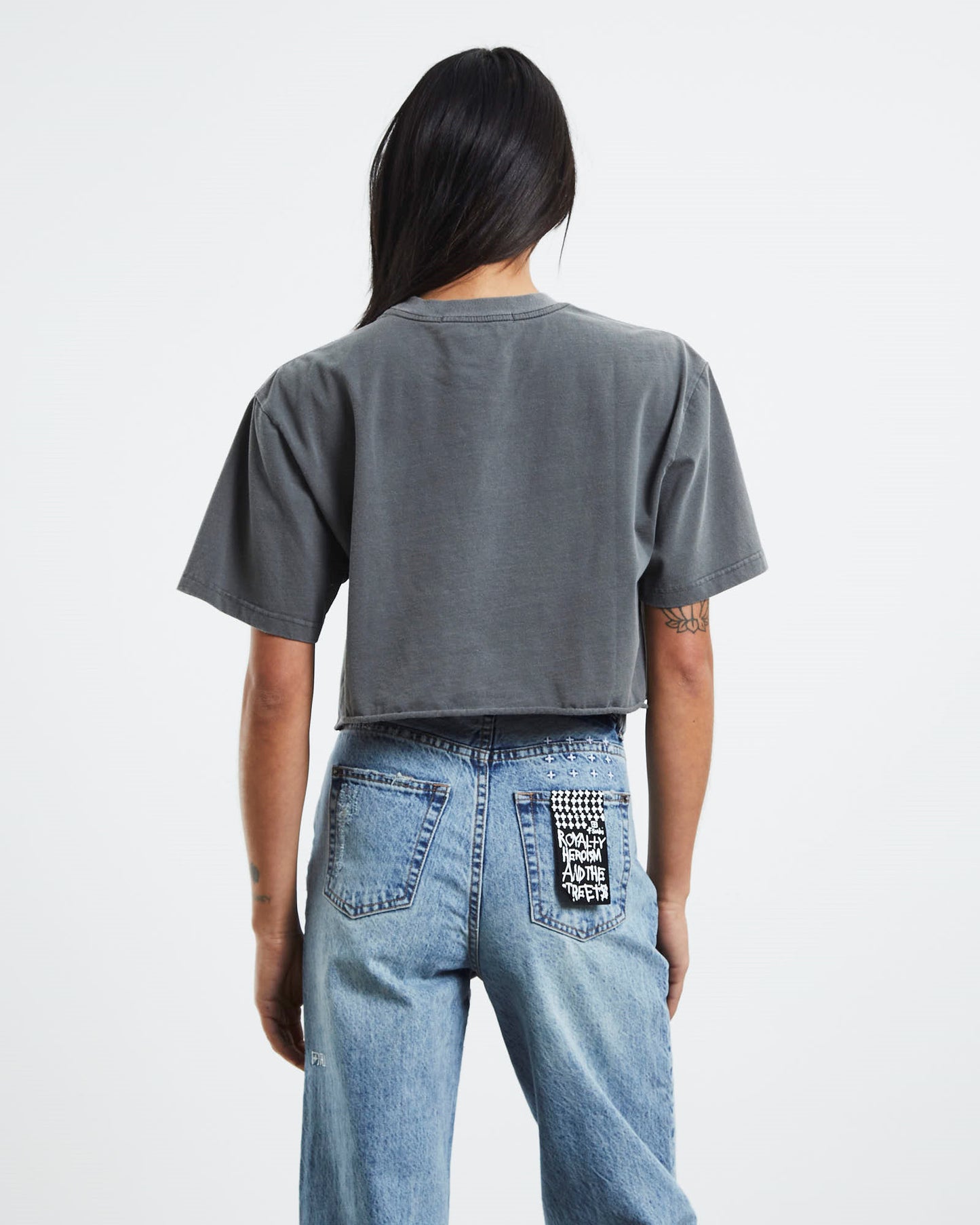 Sott Oh G Crop T-Shirt Vintage Grey