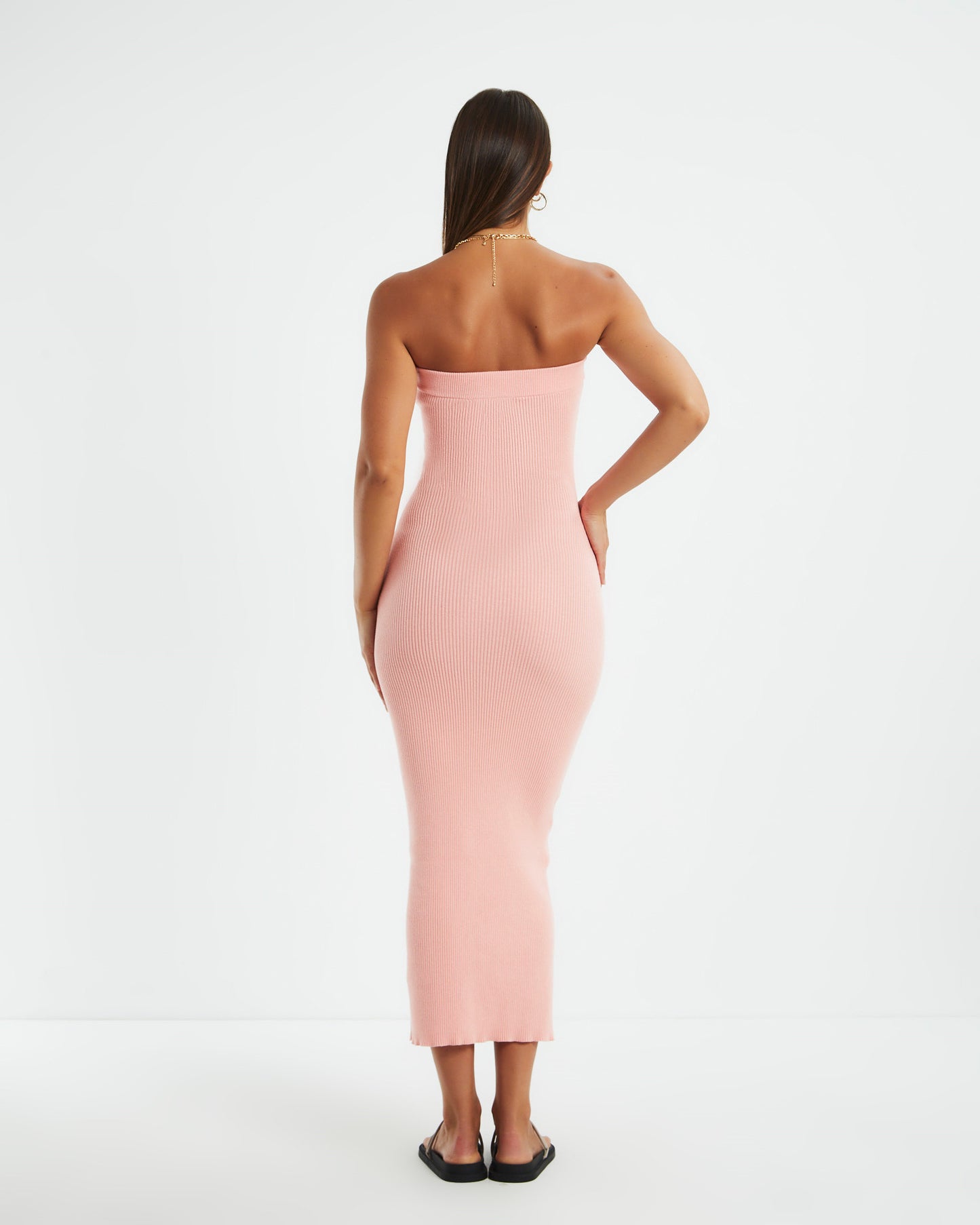 Freya Knit Midi Dress Pink Punch