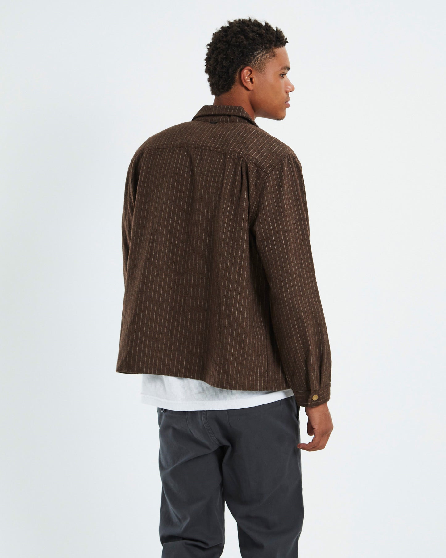 Harmony Long Sleeve Overshirt Bark Brown