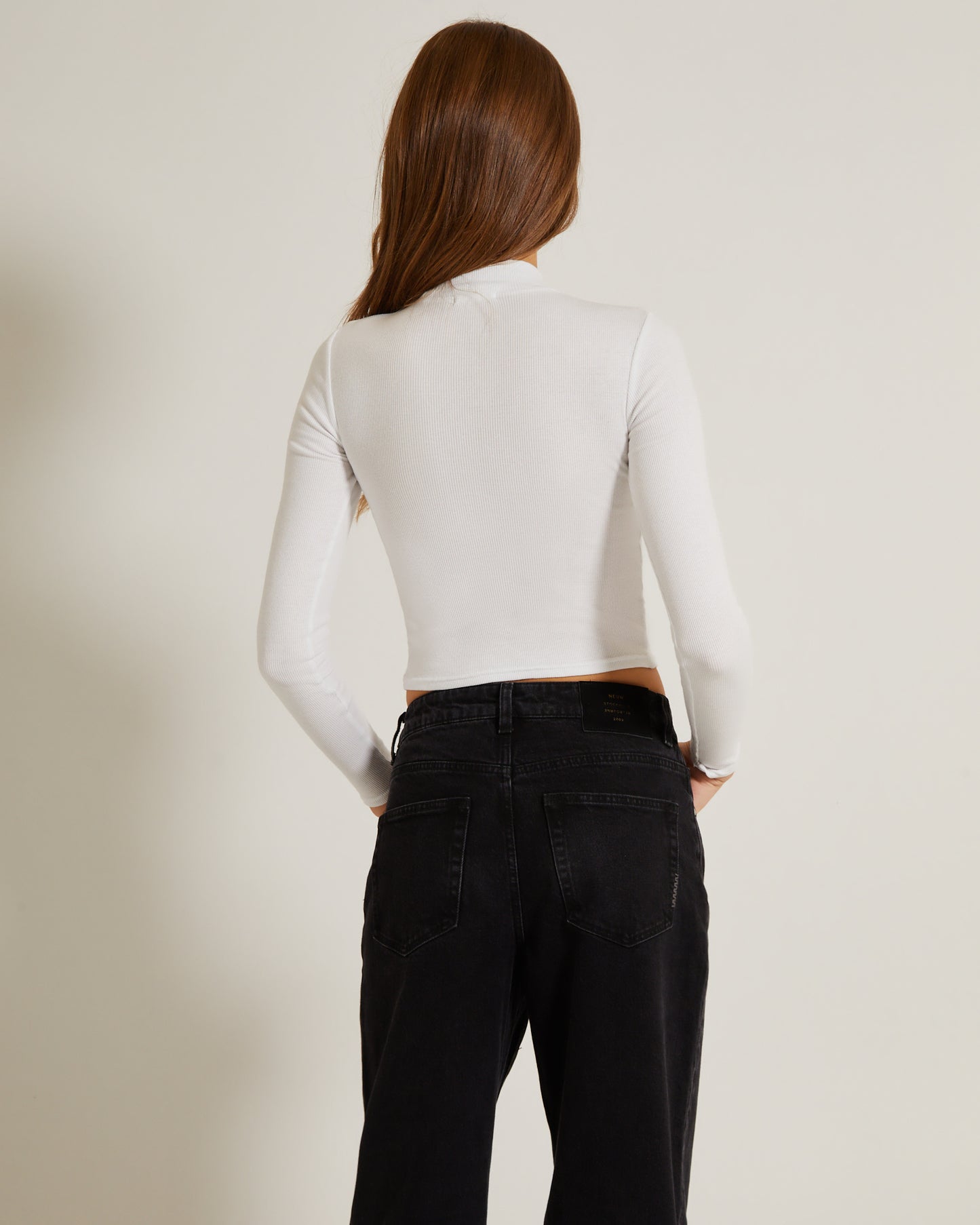 Ribbed Long Sleeve Crop Skivvy