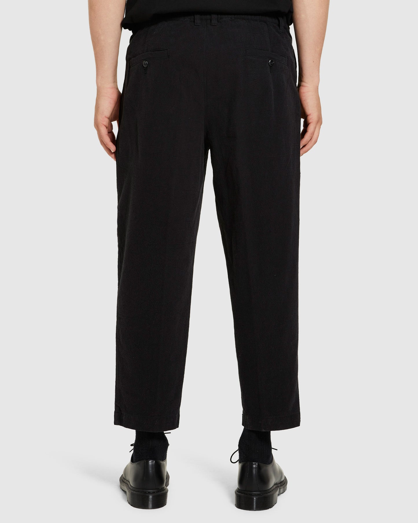 Cross Linen Pants Black