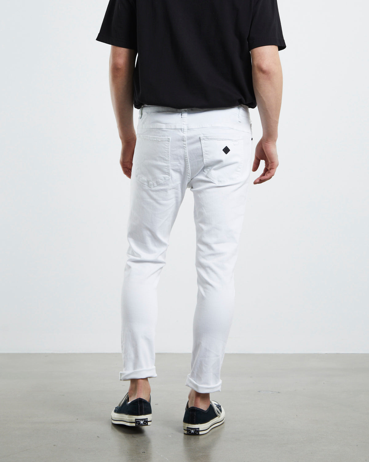 A Dropped Turn Up Skinny Denim Jeans Noise DENIM