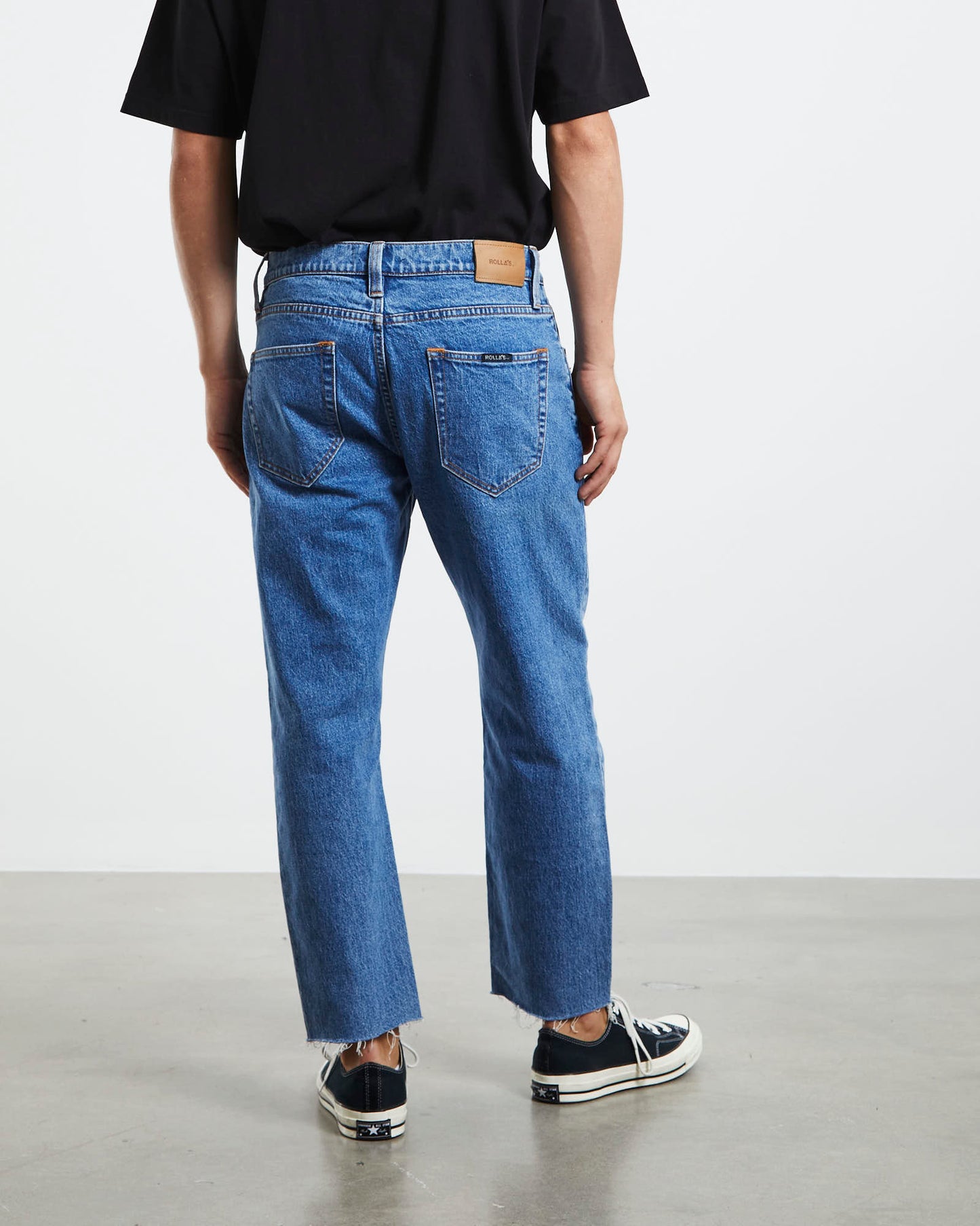Relaxo Chop Straight Denim Jeans Mid Stone