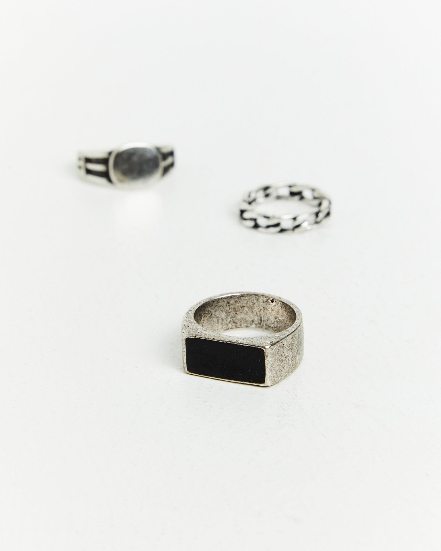 Code Rings 3 Pack Silver Multi