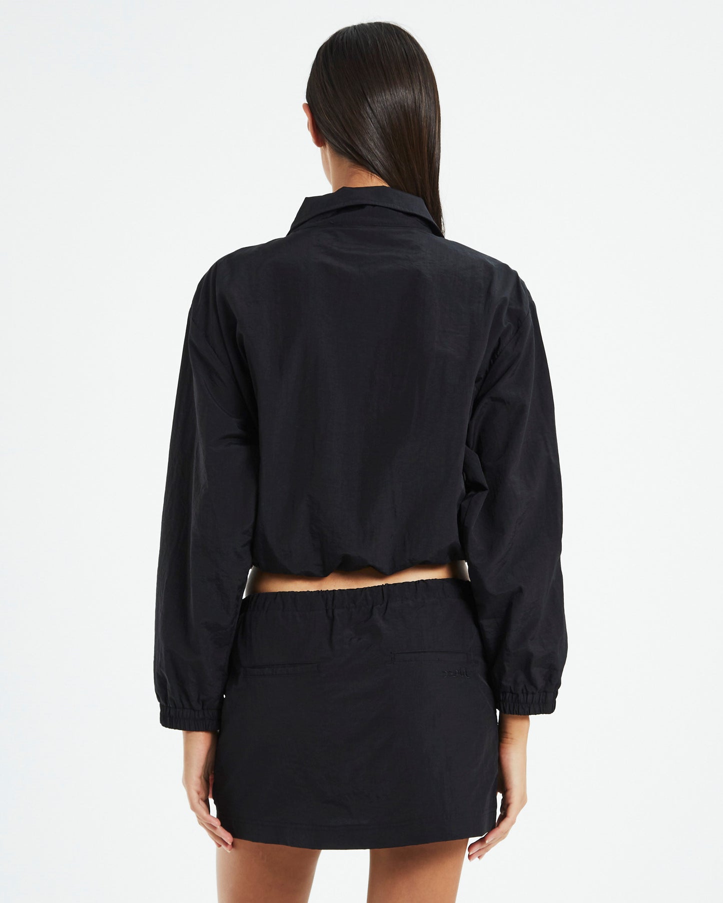 Nylon 1/4 Zip Jumper Black