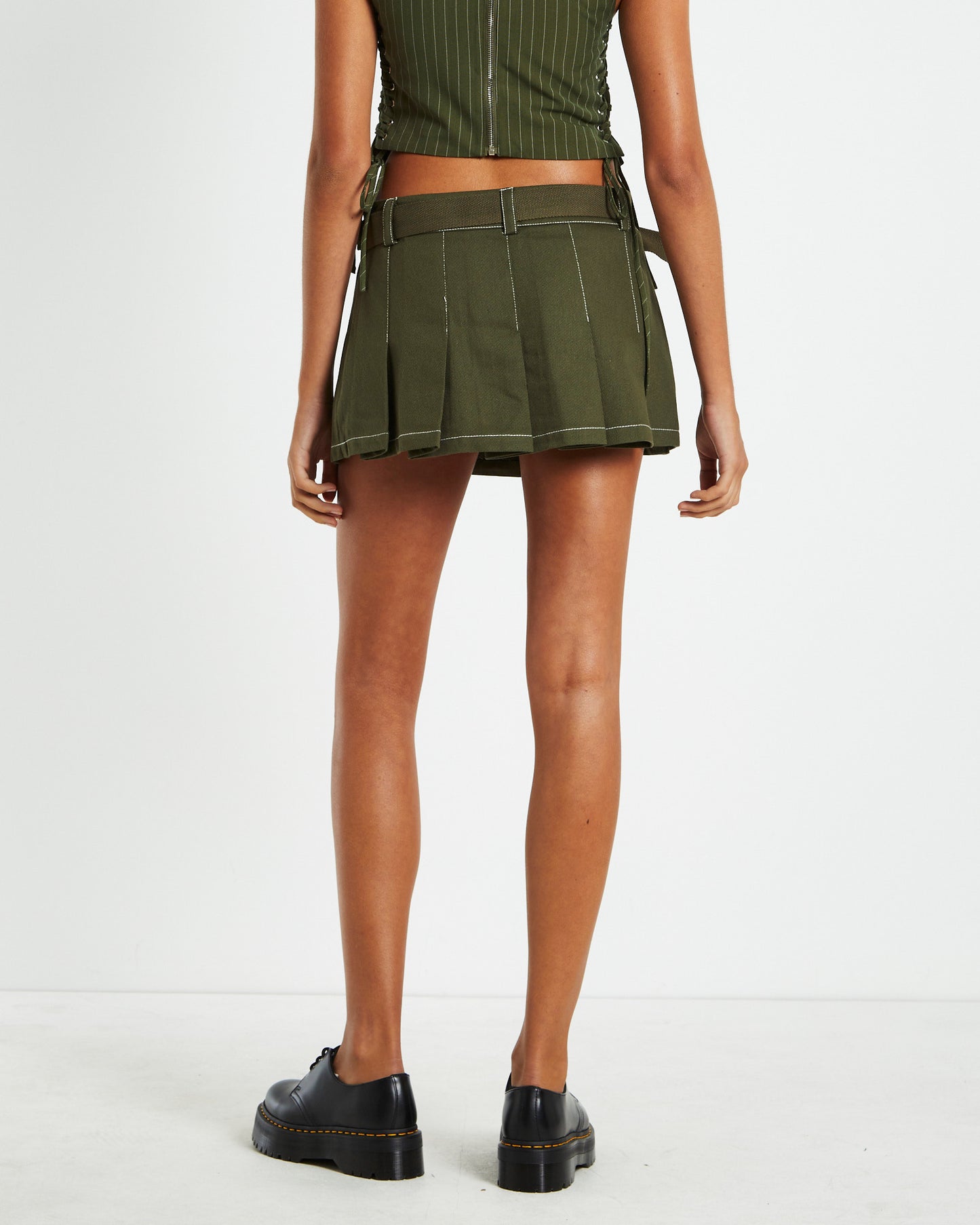 Betty Belted Utility Mini Skirt Khaki