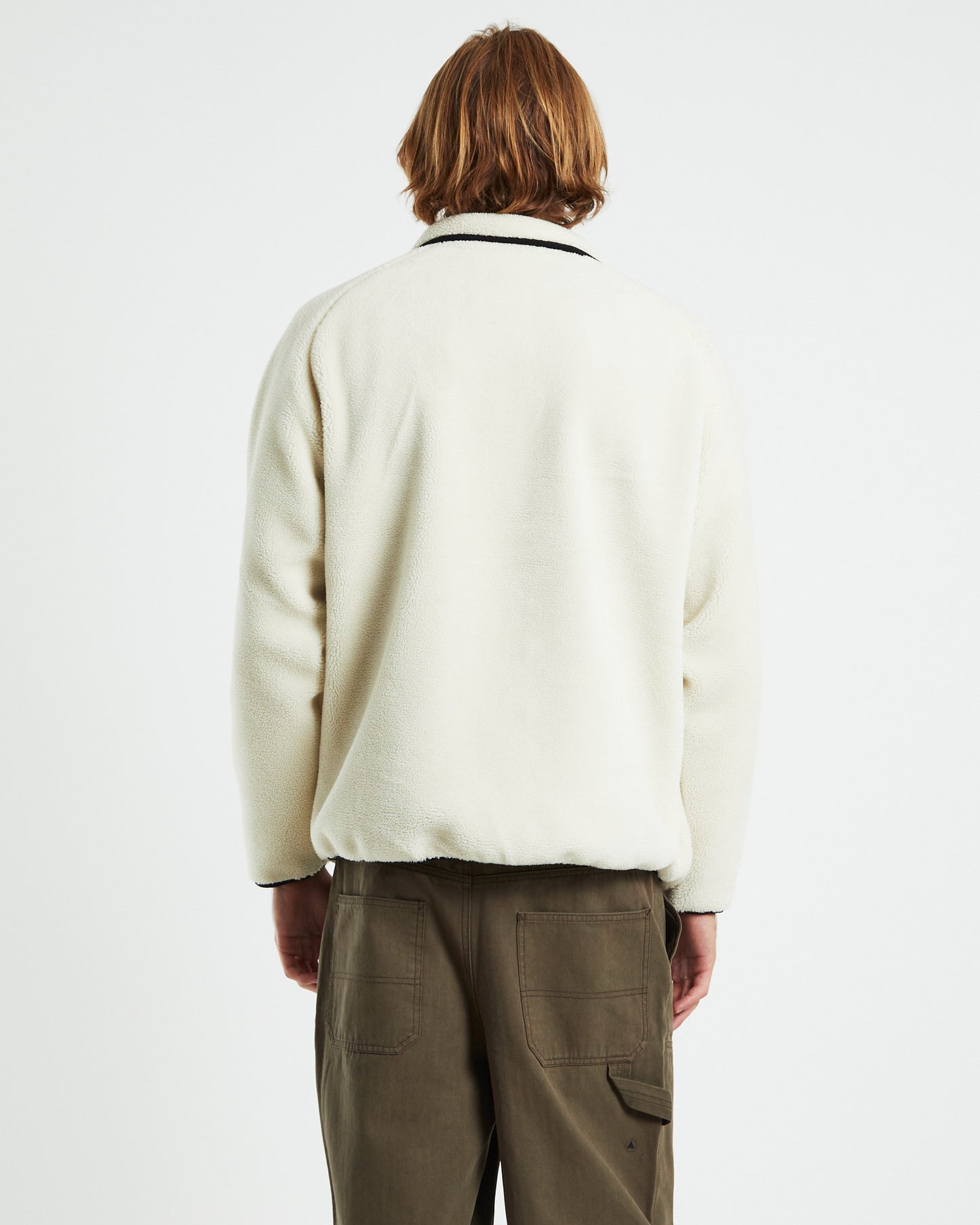 Work Sherpa Zip Crewneck Jumper Natural