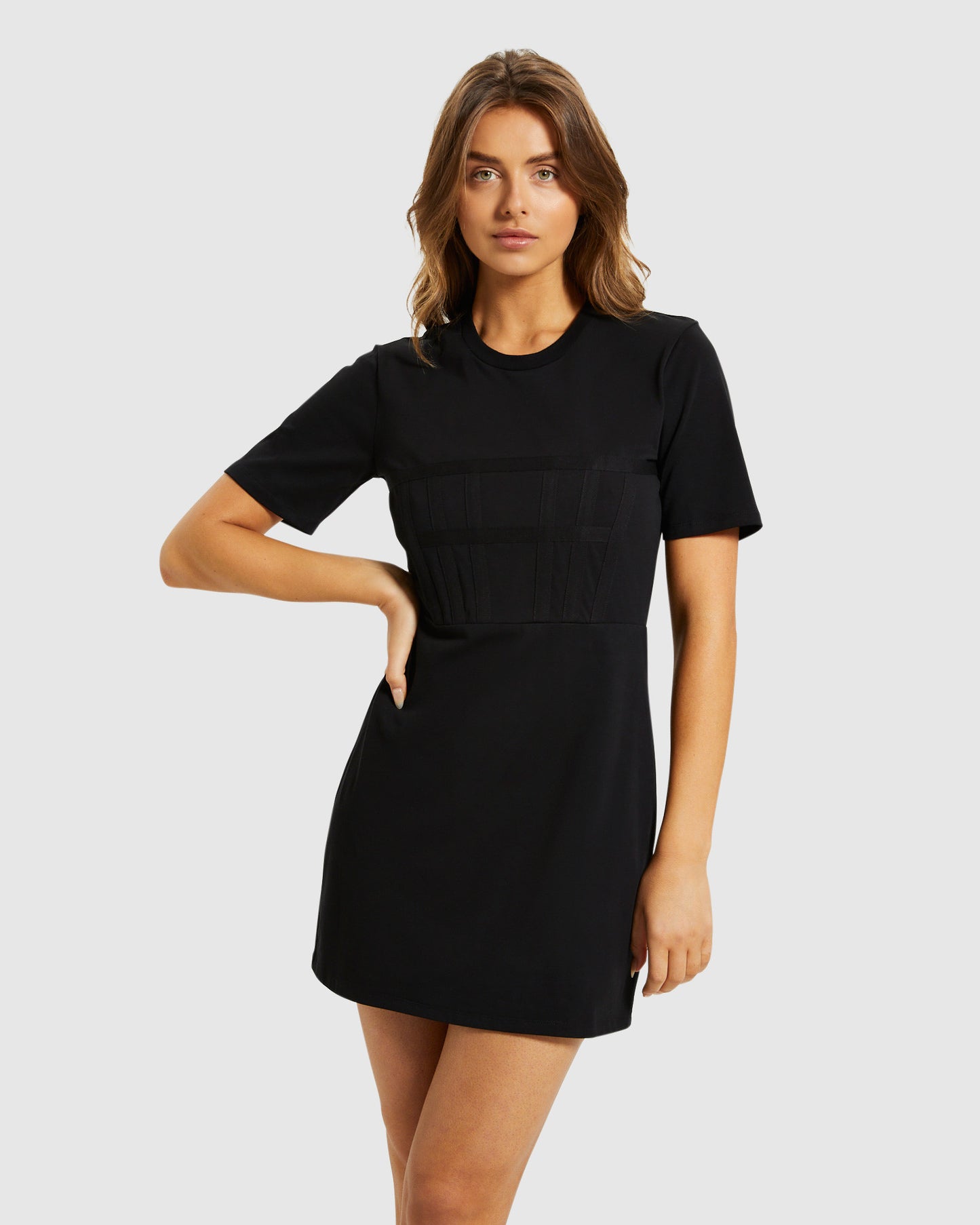 Hauskey Corset Panelled Jersey Dress