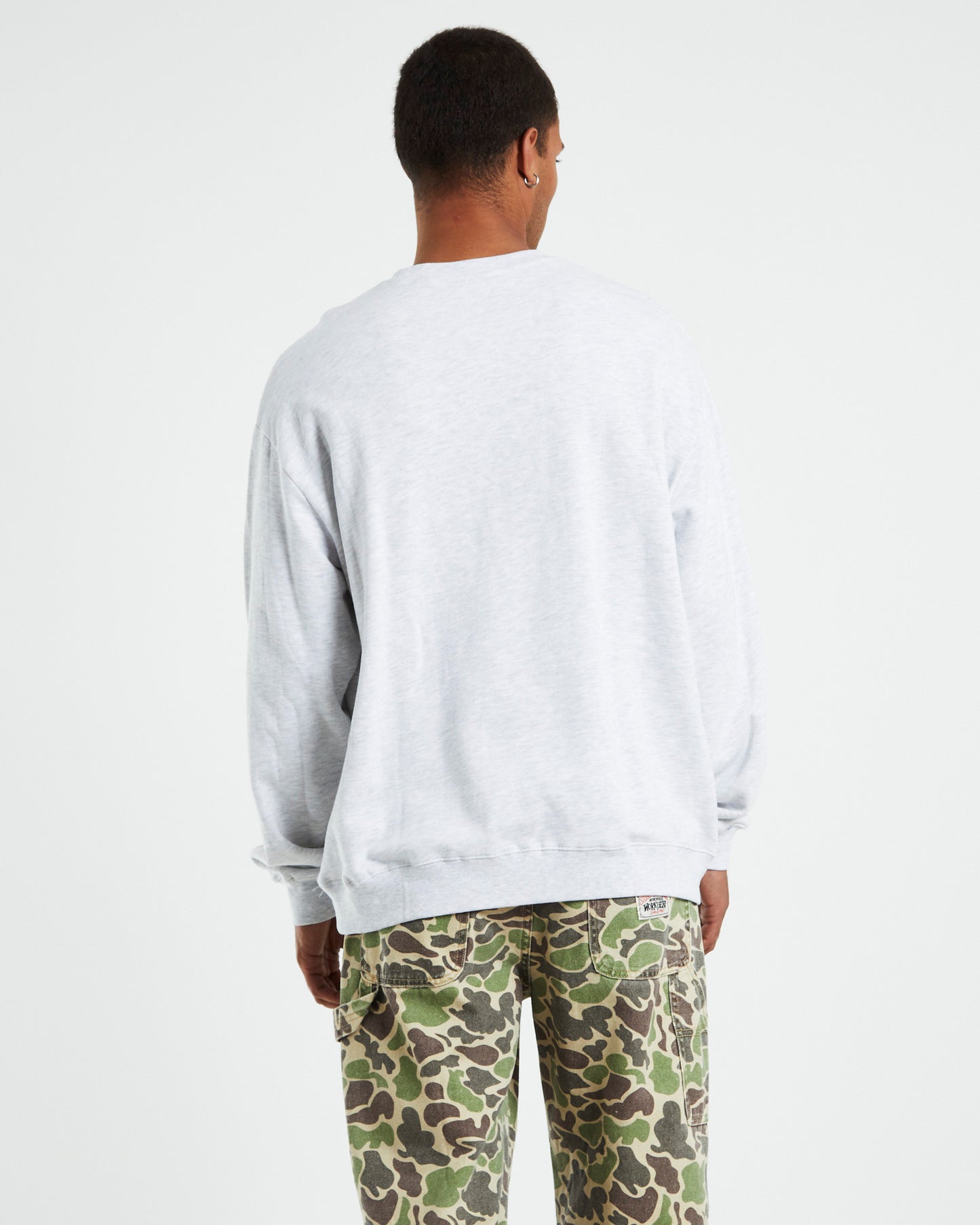 Stussy Sport 50/50 Crewneck Jumper Snow Marle Grey