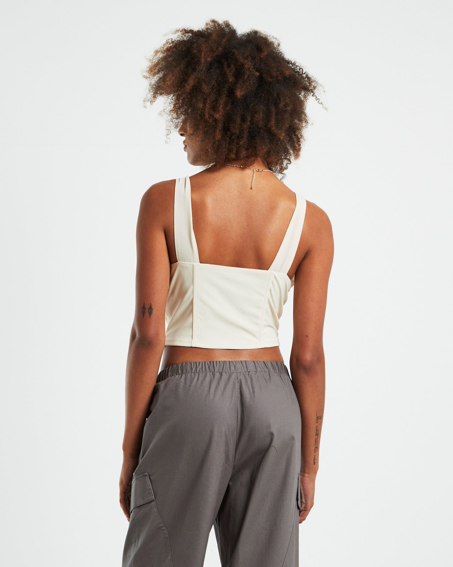 Peyton Chiffon Panel Corset Cream