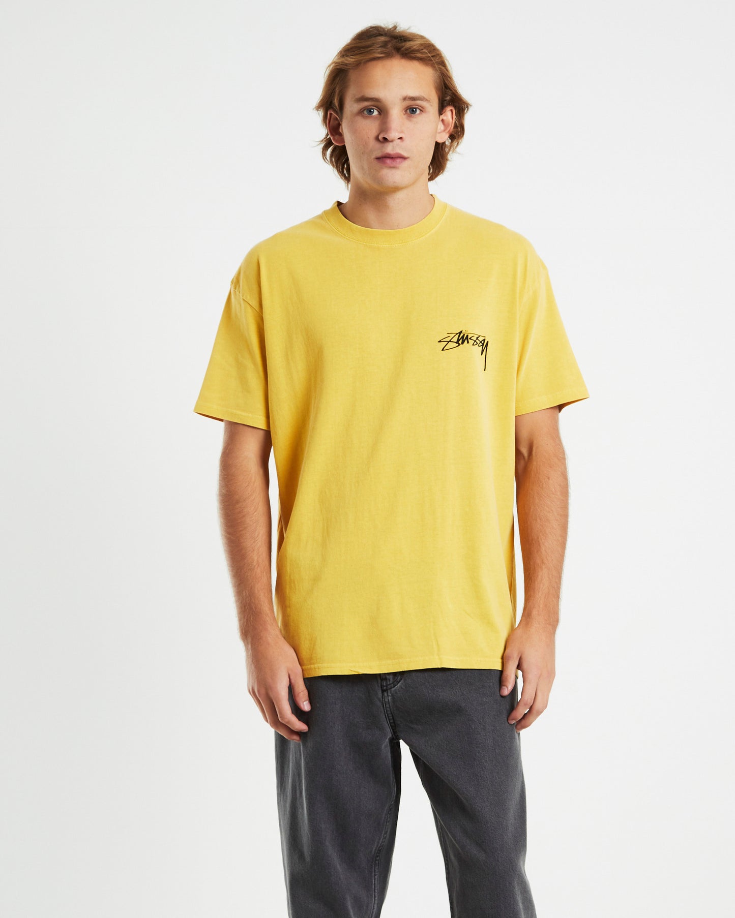 Pigment Smooth Stock Short Sleeve T-Shirt Yellow