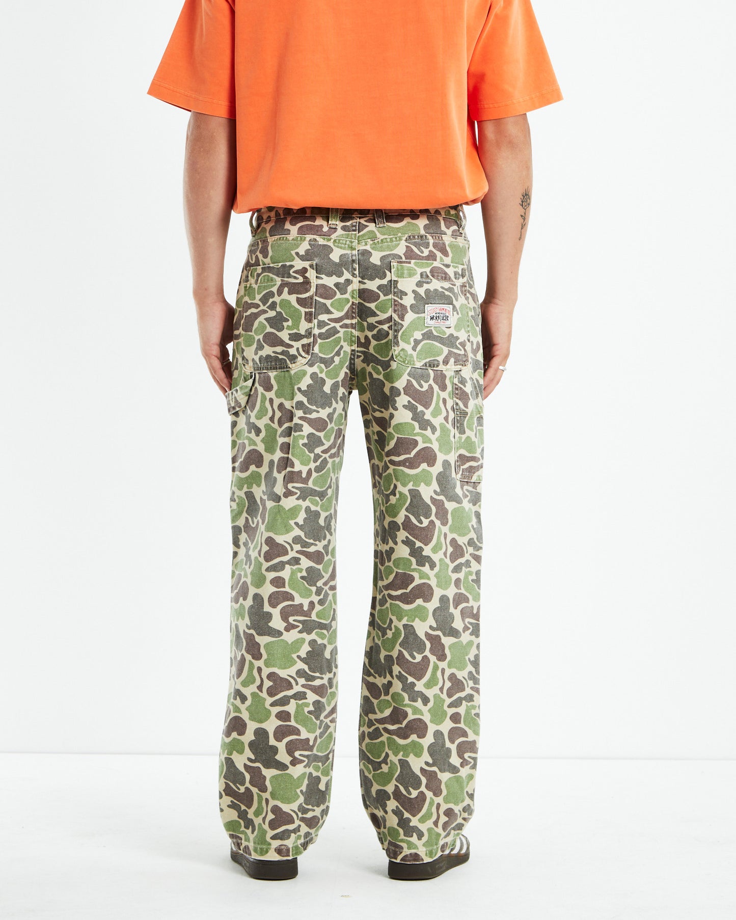 Canvas Work Pants Camo Green