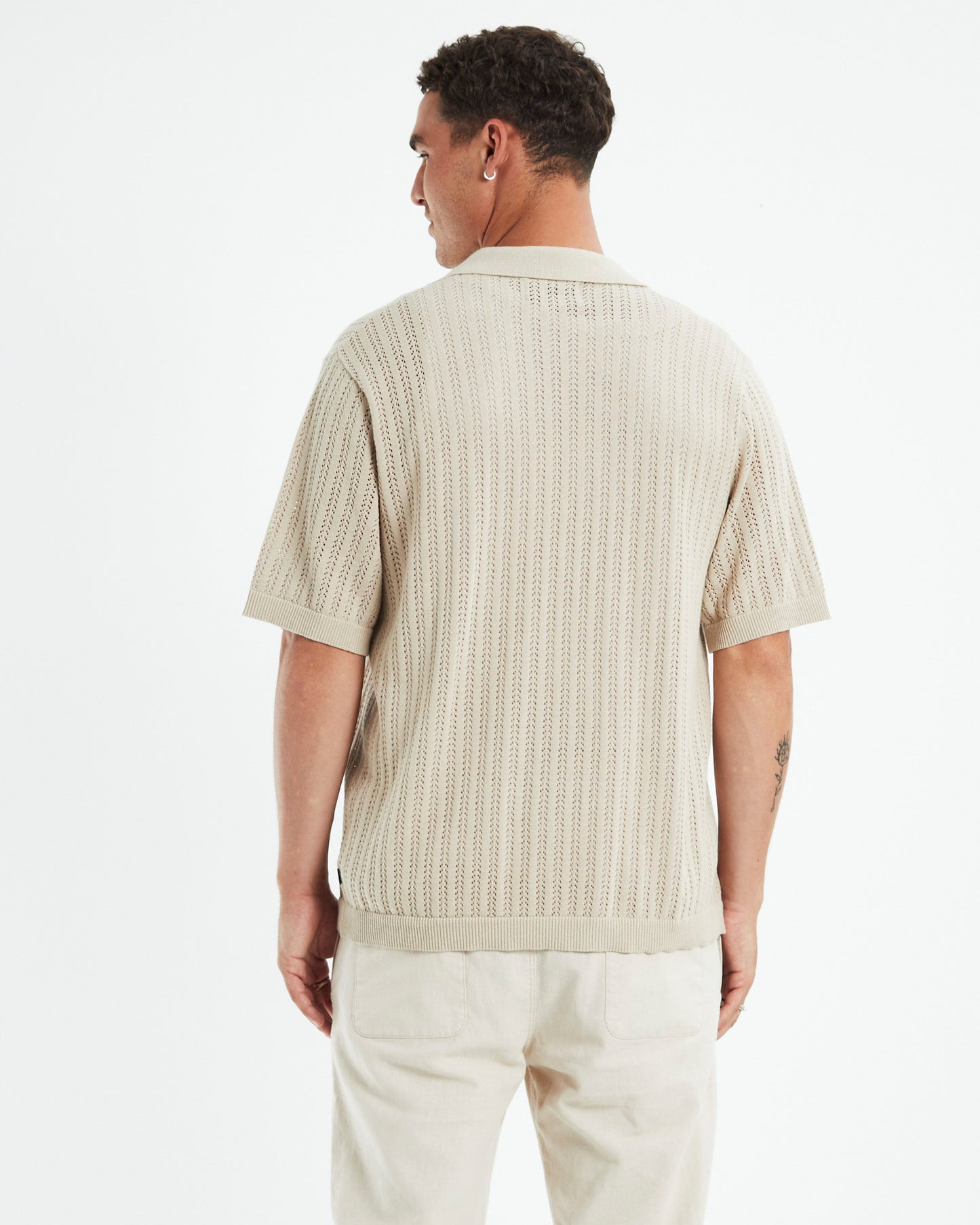Bowler Short Sleeve Knit Shirt Stone
