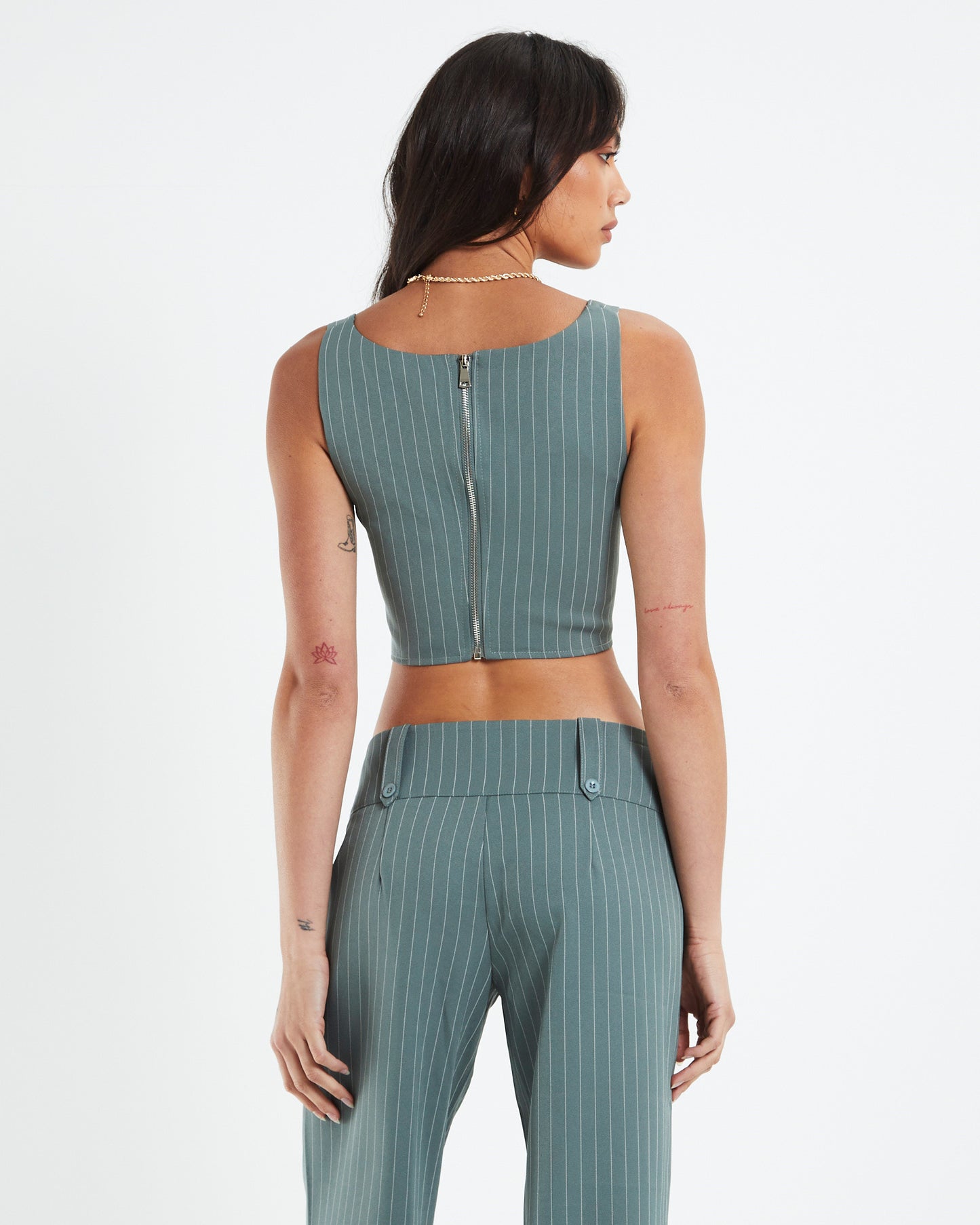 Kristen Dipped Hem Square Neck Corset Top