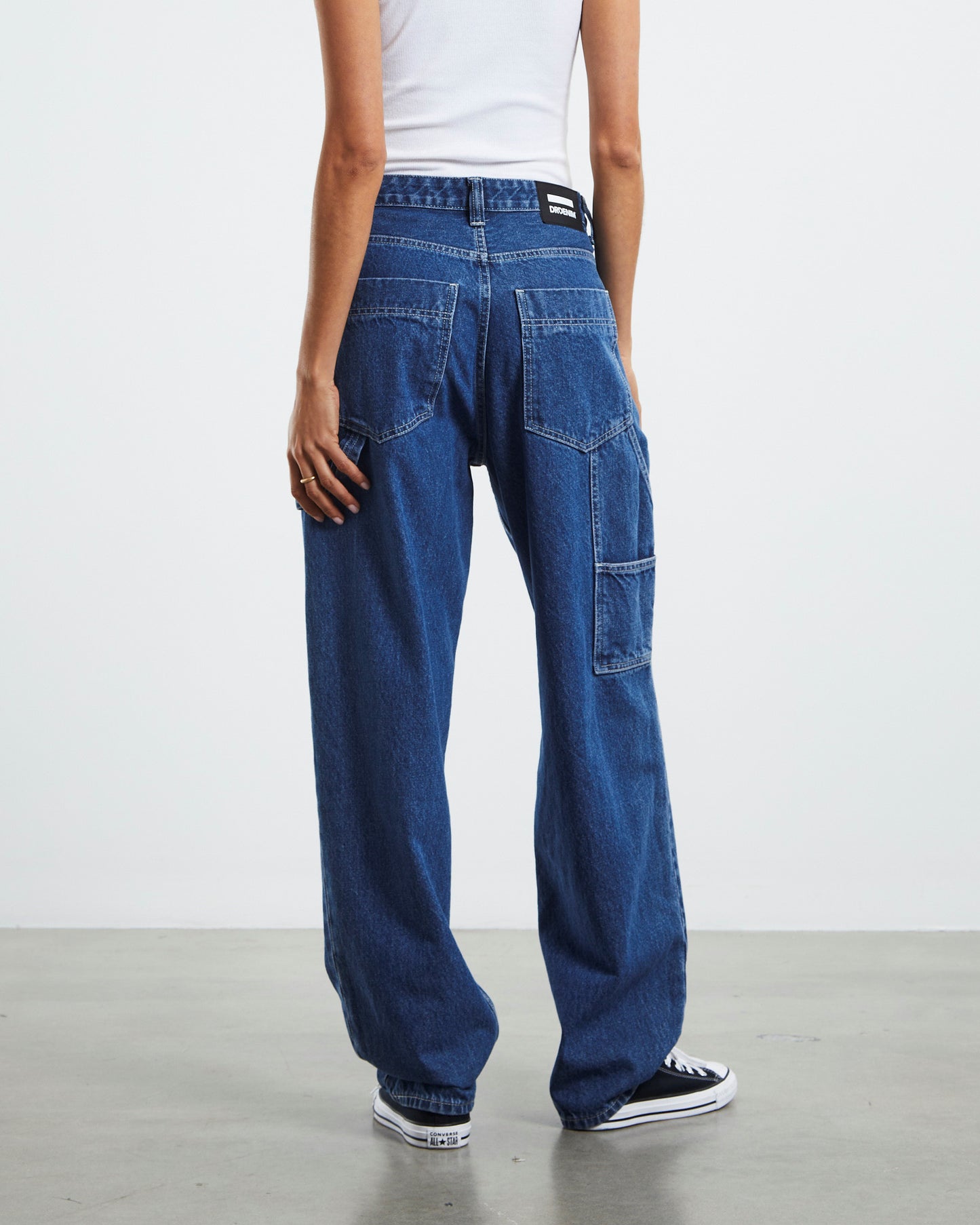 Faye Worker Denim Jeans Pebble Mid Stone