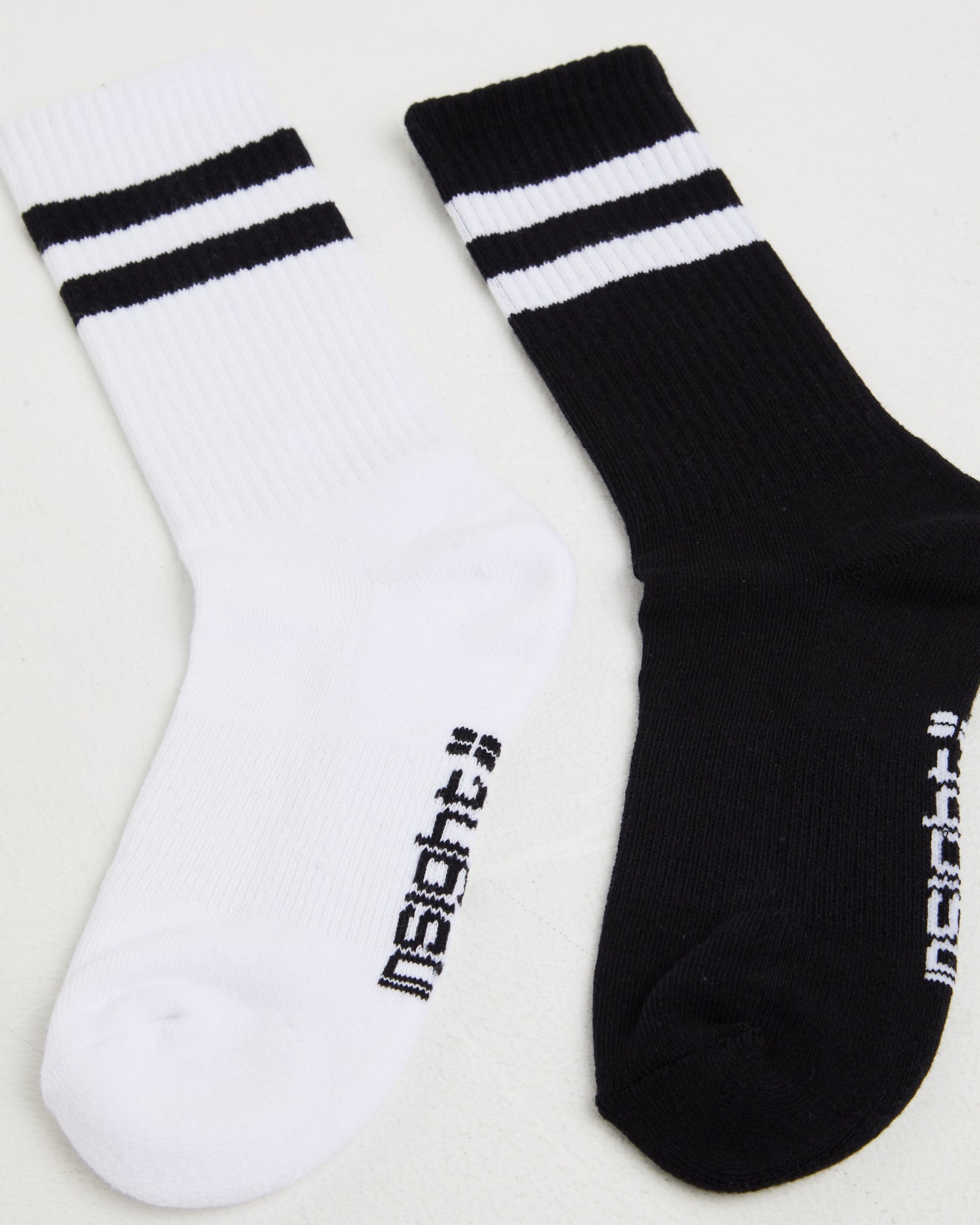 Core Stripe Crew Socks 2 Pack White/Black