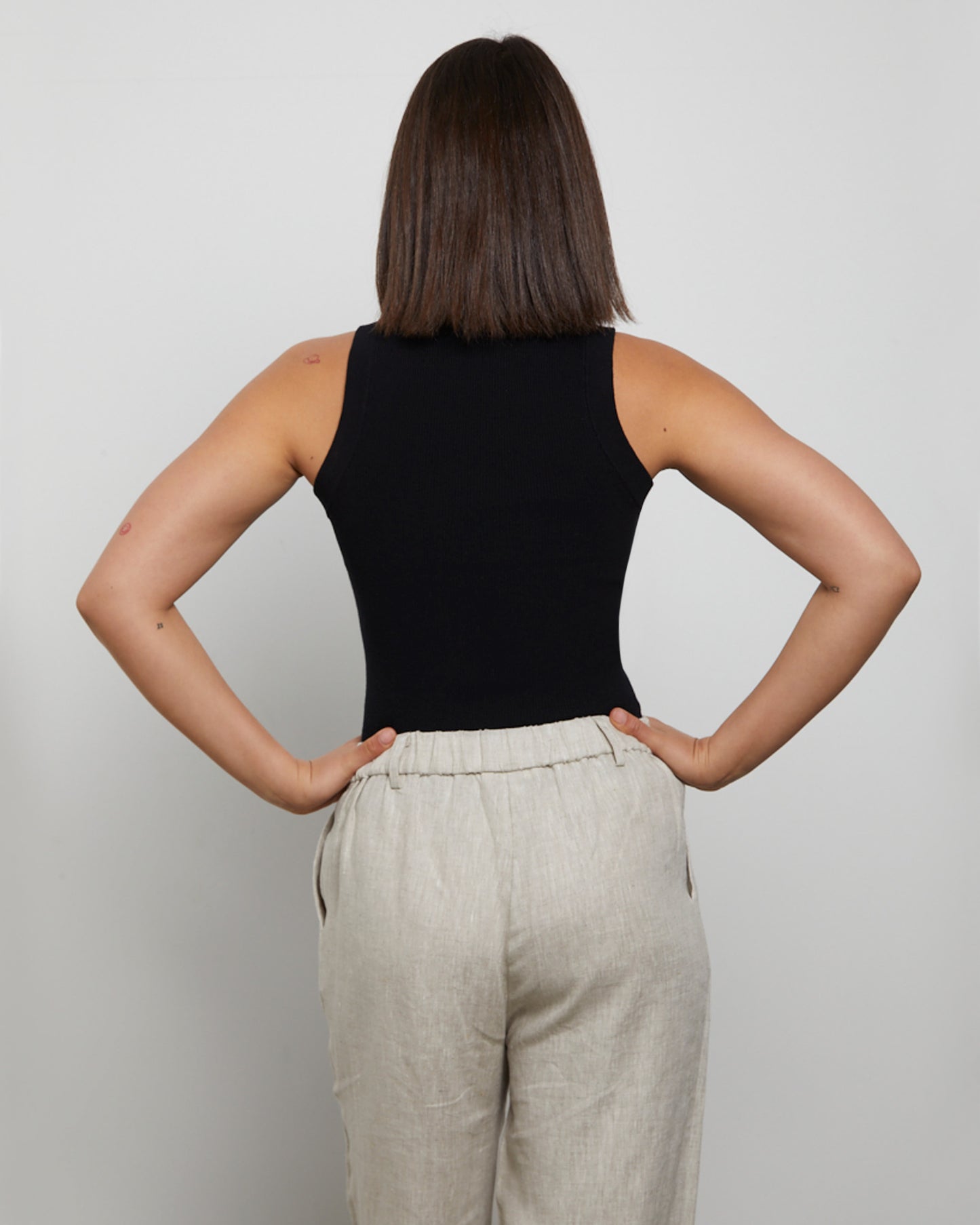 Luxe Knitted Tank Top in Black