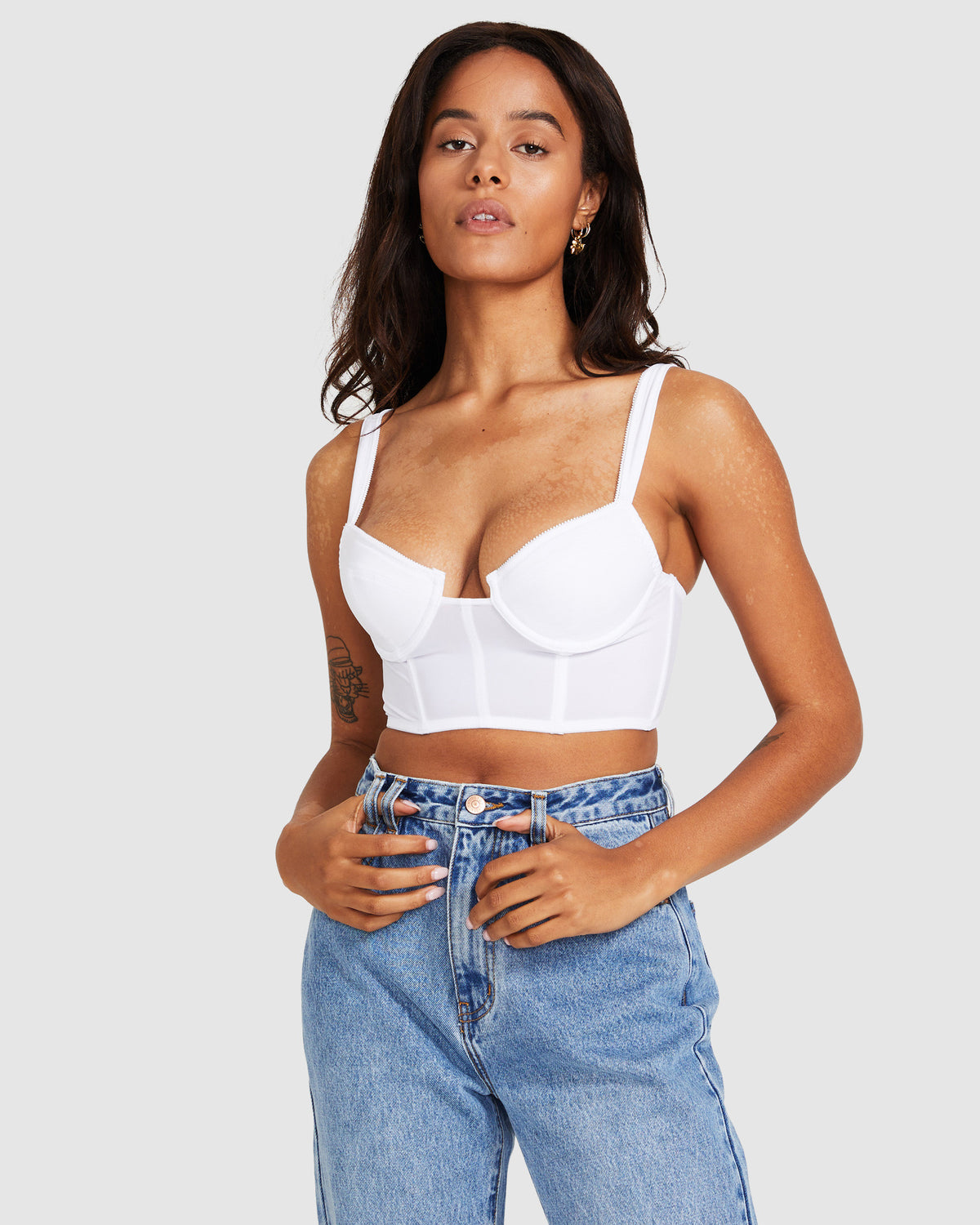 Colette Underwire Corset Bustier White WHITE