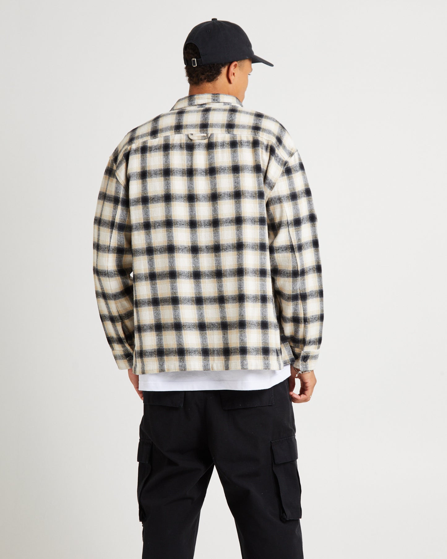 Portland Long Sleeve Flanno Off White