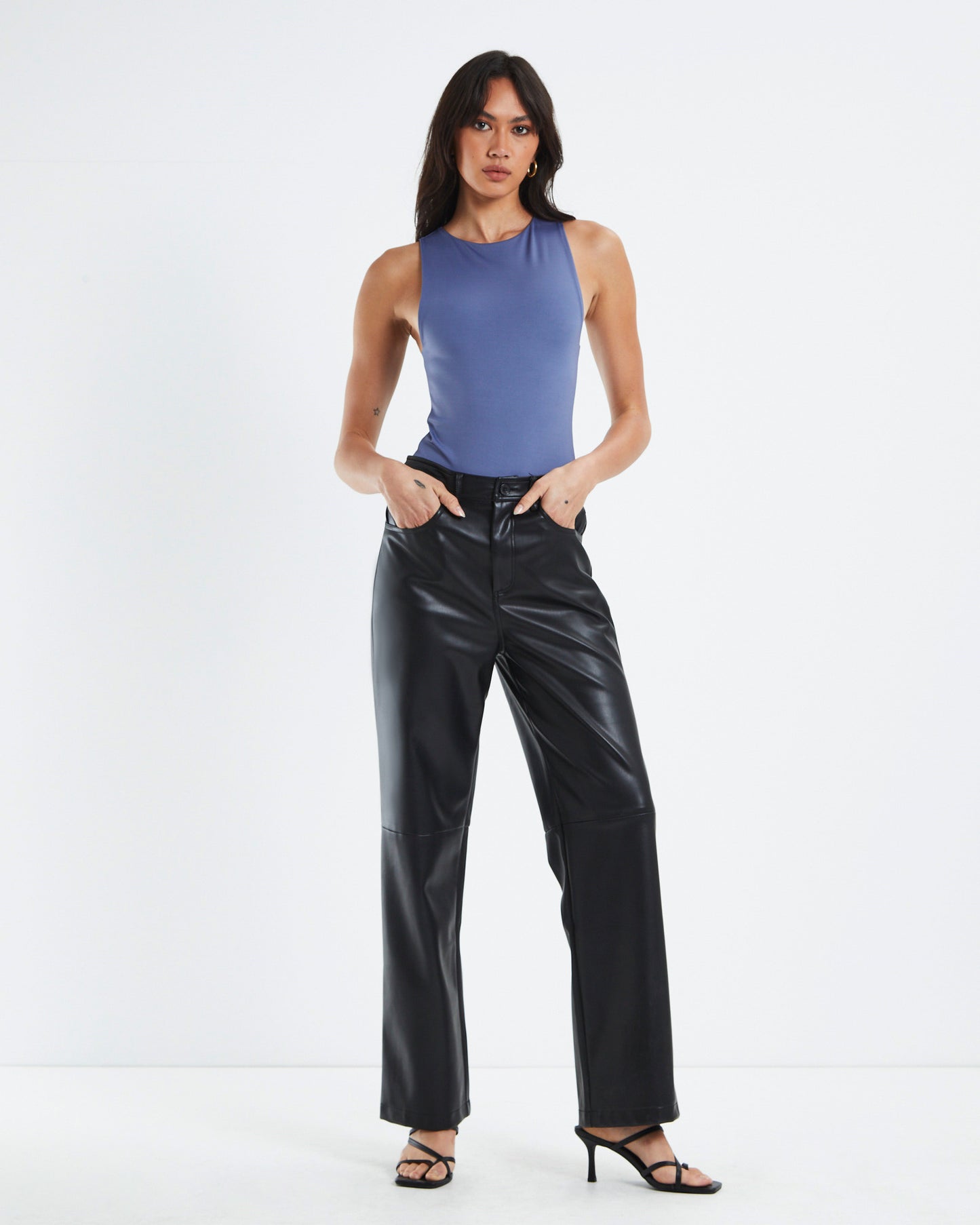 Everyday High Neck Bodysuit Blue