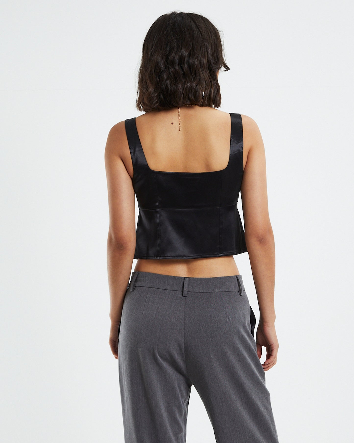 Stella Silky Corset Top Black