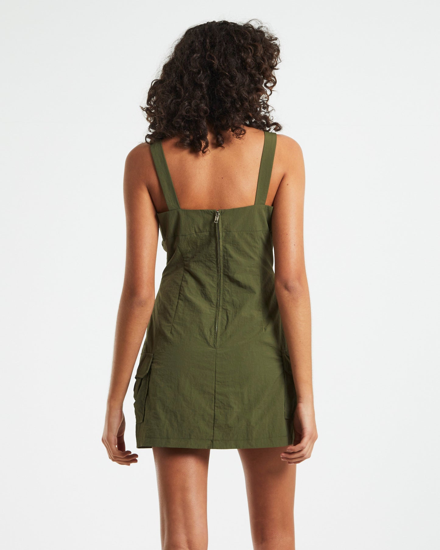 Bridget Tech Mini Dress in Green