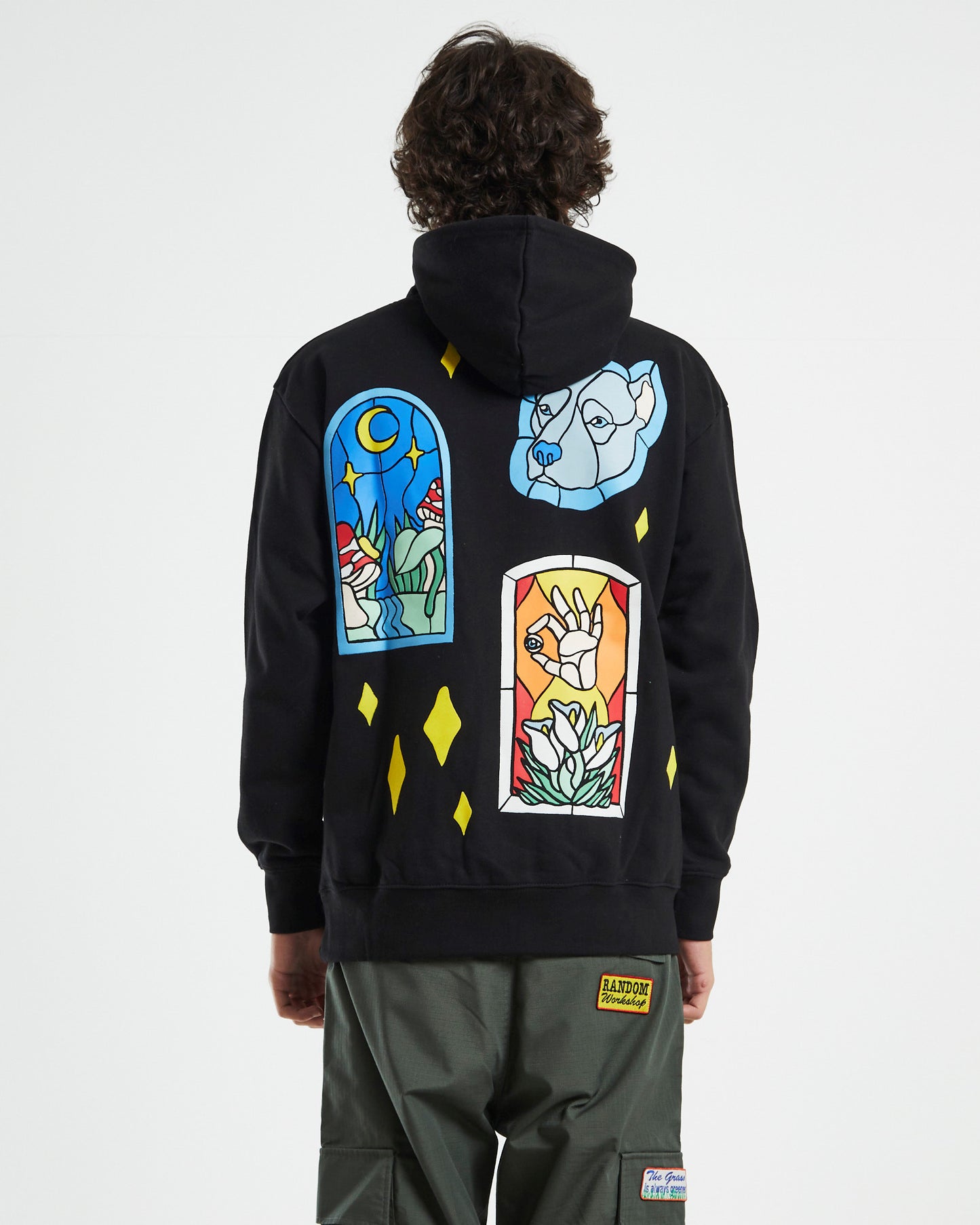 Smiley Cathedral Glass Hoodie Black