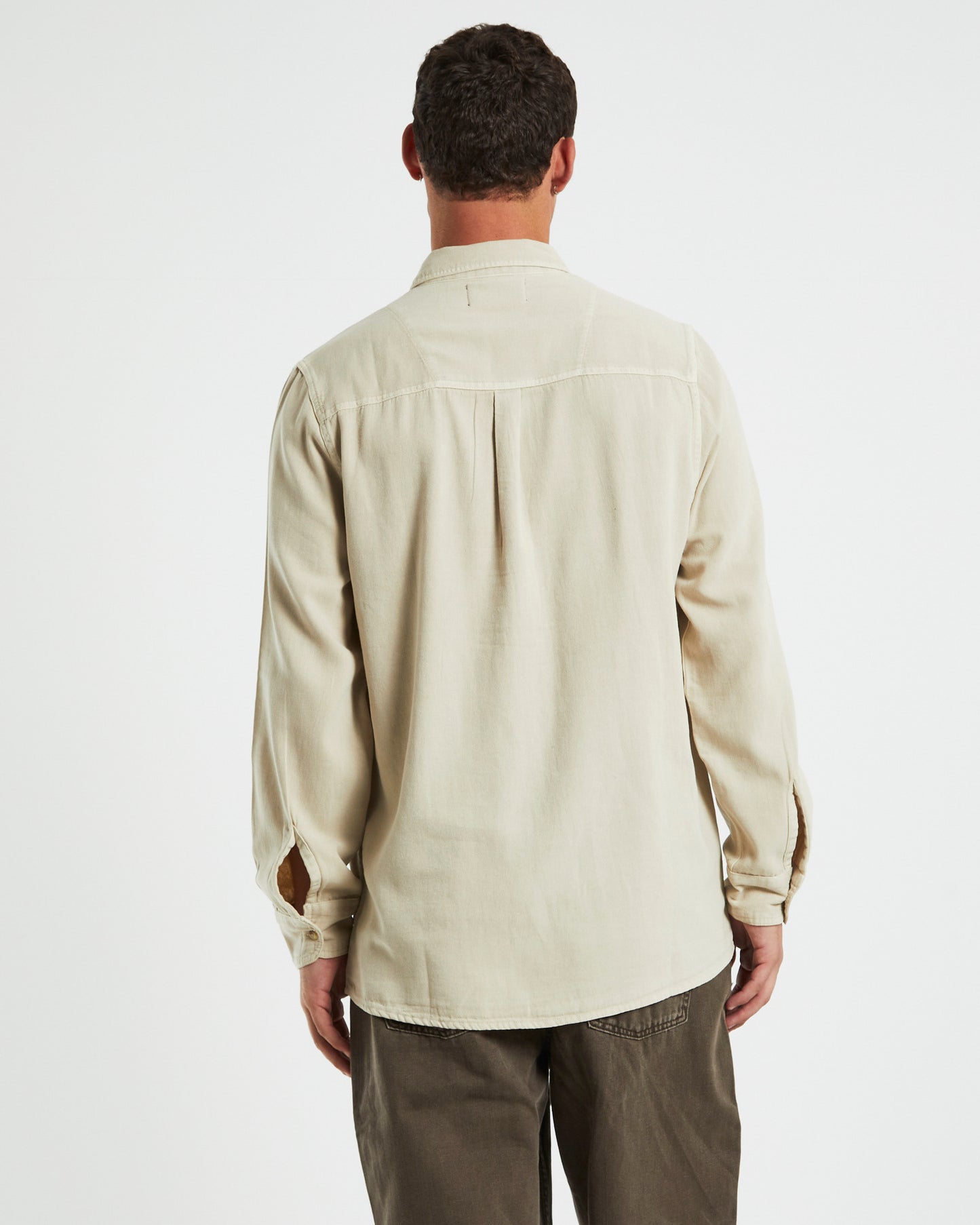 Men At Work Oxford Long Sleeve Shirt Stone