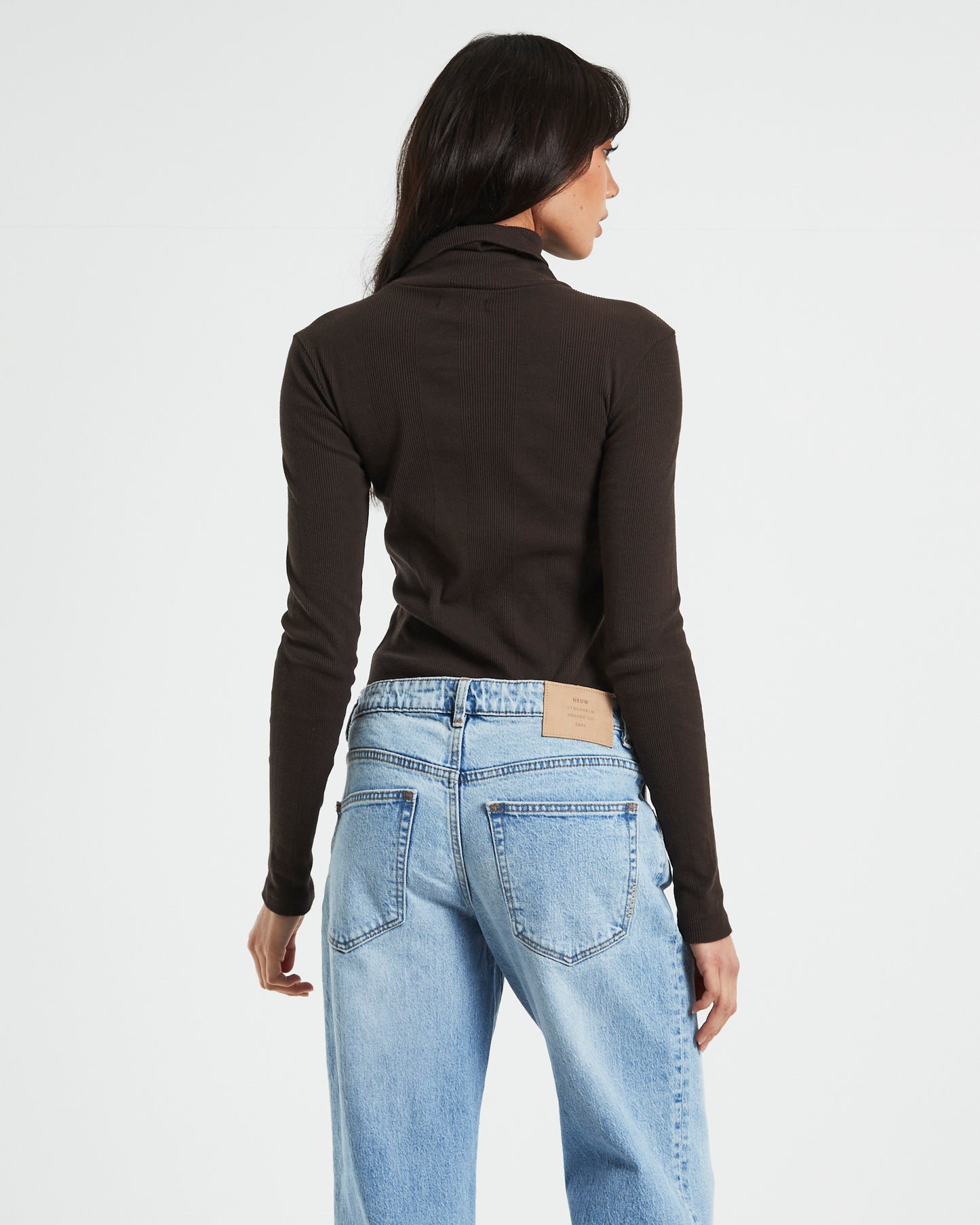 Frenchie Long Sleeve Skivvy T-Shirt Espresso Brown