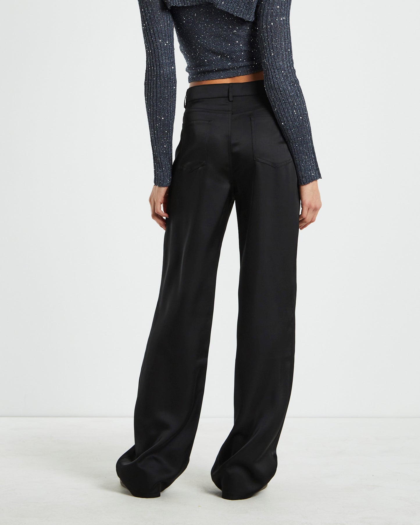 Natalie Silky Cargo Pants in Black