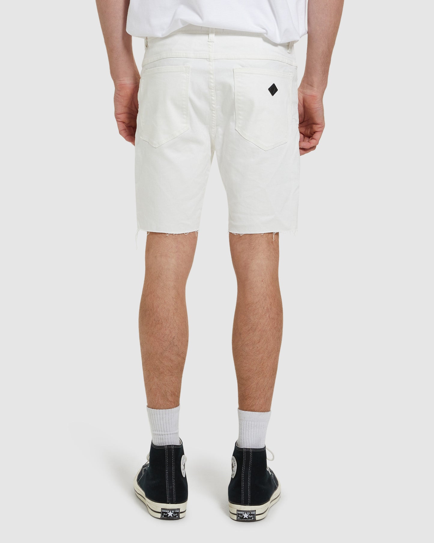 A Dropped Skinny Denim Shorts