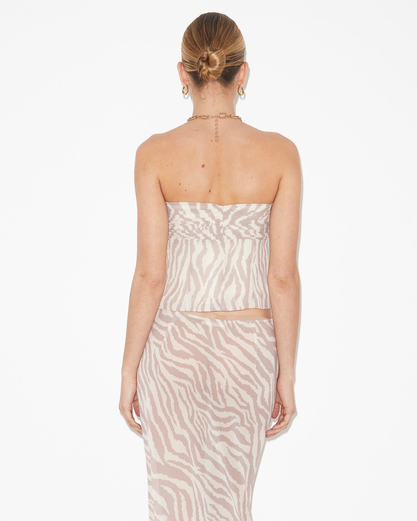 Cassie Ruched Corset Top in Beige